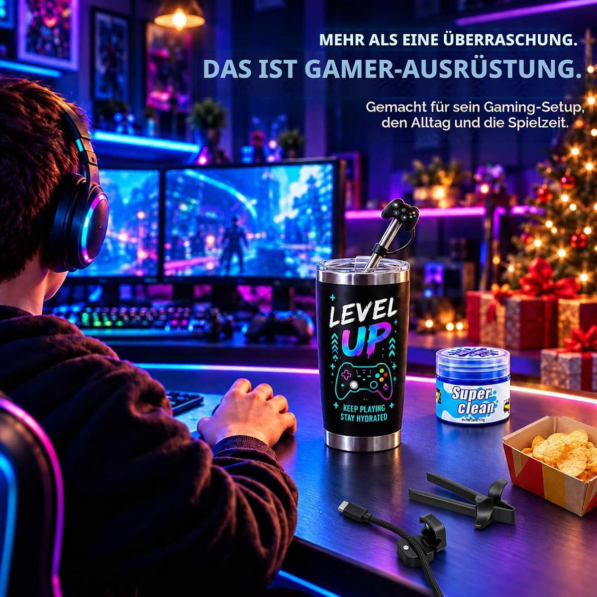 Gaming Adventskalender 2026 Teenager mit Umfangreiches Gamer Geschenkset