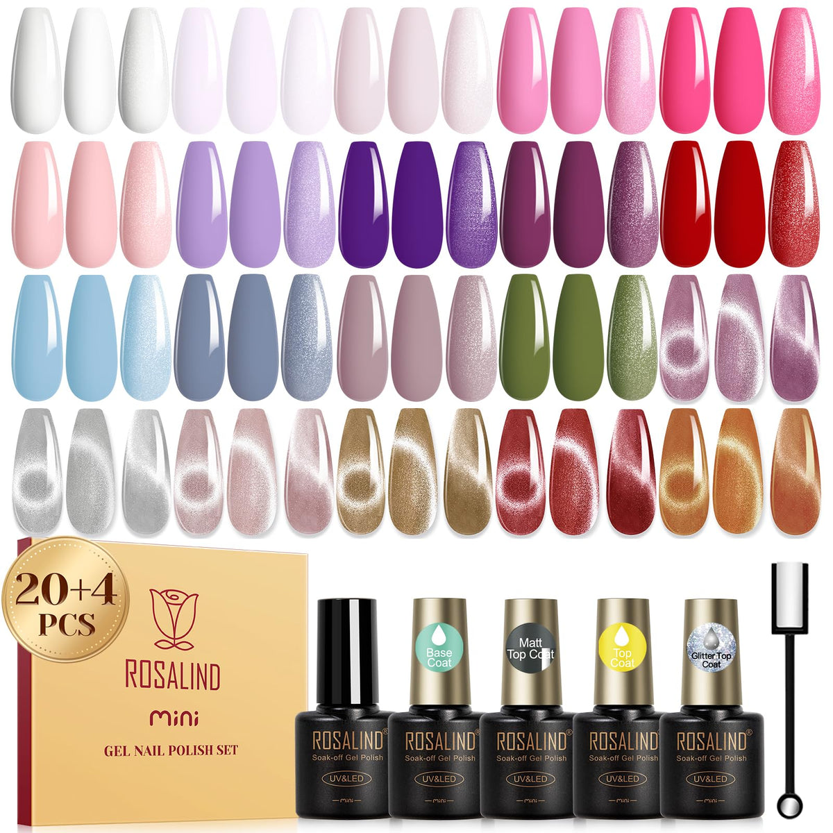 UV Nagellack Set Weiß Rosa Violett Rot Grün Blau Gel