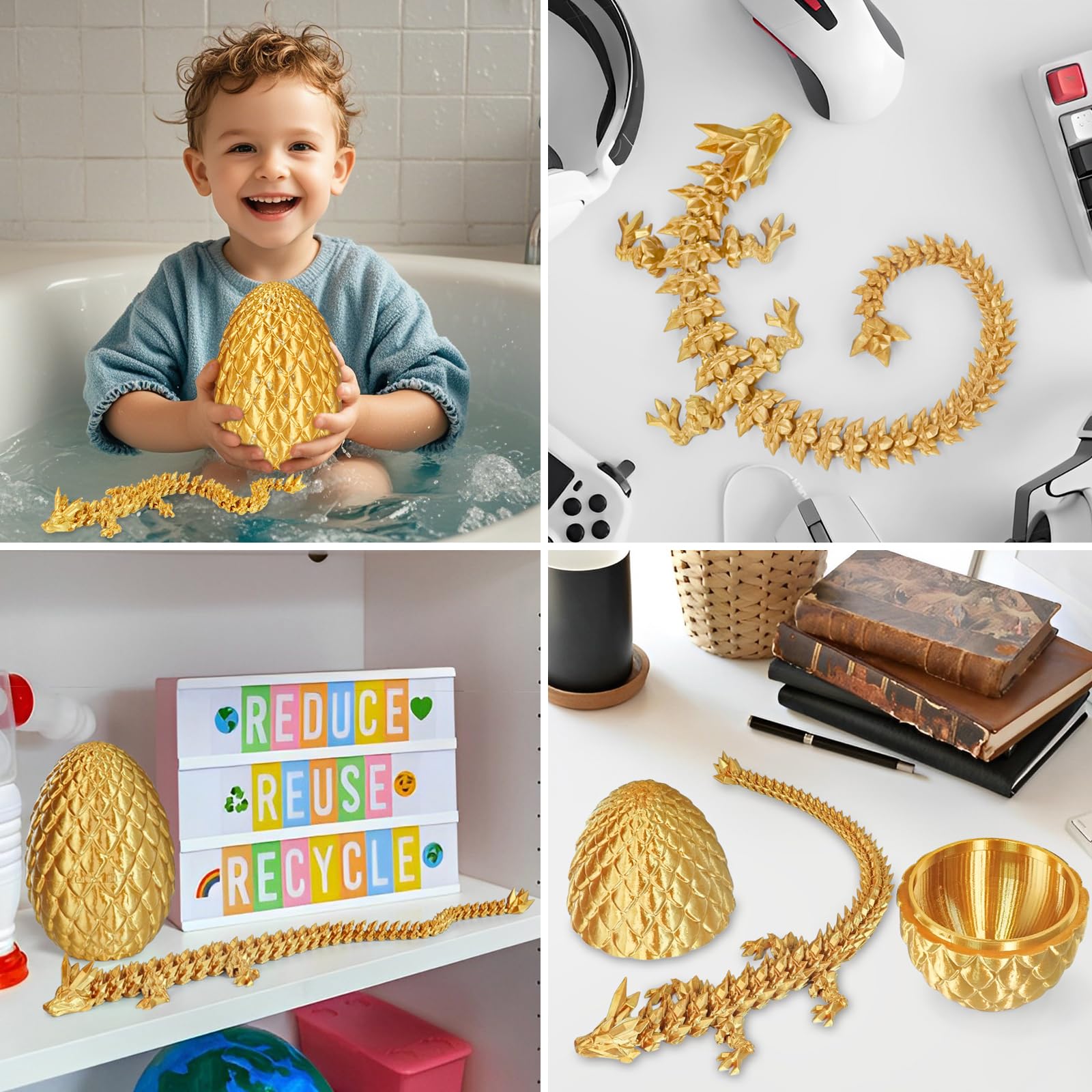 Überraschungseier - Drachenei mit Drachen im Inneren, Geschenke für Kinder und Erwachsene, 3D-gedrucktes Fidget-Spielzeug, perfekt für Weihnachten, Ostern, Geburtstage, Dekoration, Stressabbau