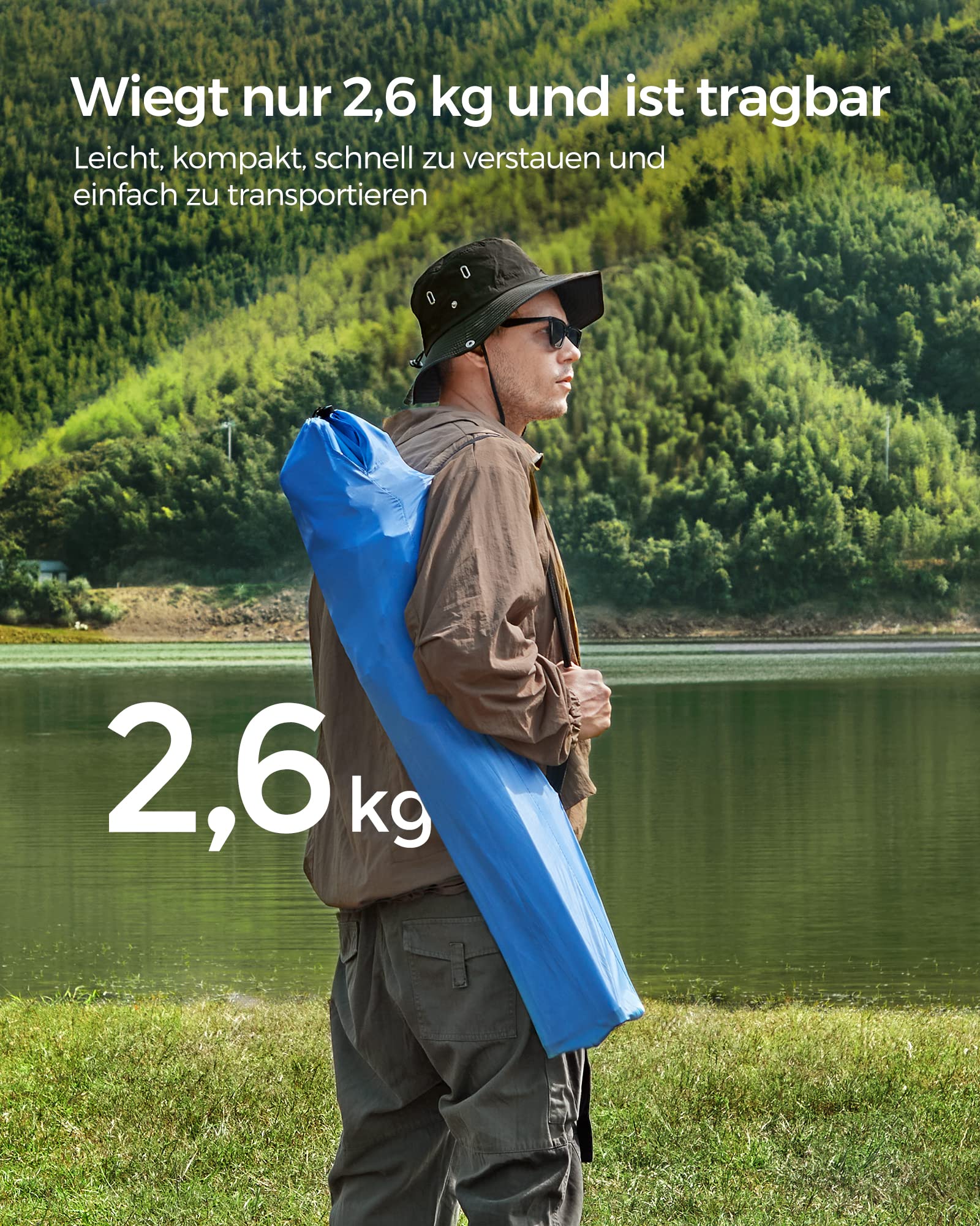2er Set Klappstuhl Campingstuhl Bequeme Schwerlaststruktur bis 150kg belastbar mit Getränkehalter Outdoor Stuhl