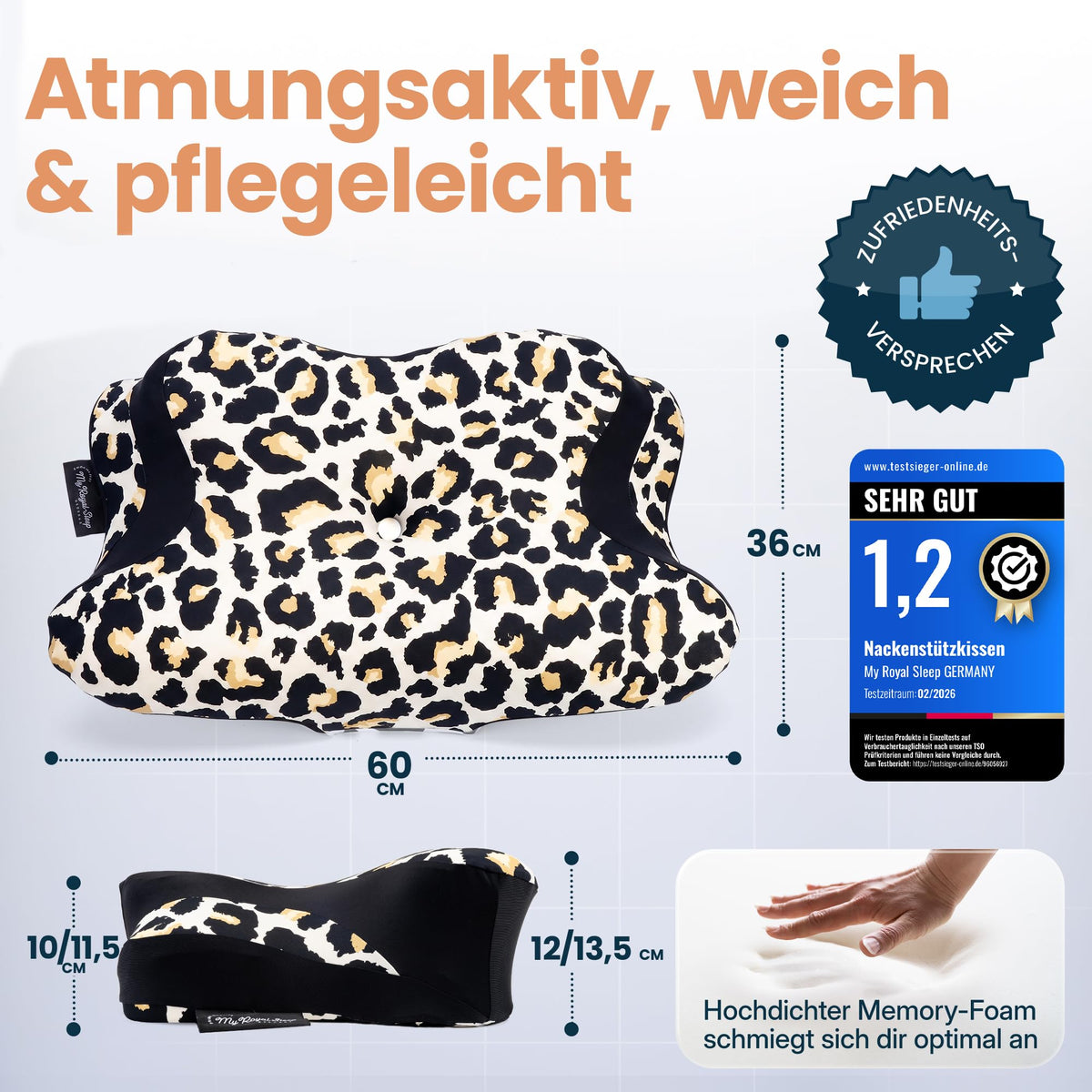 Nackenkissen – Ergonomisch - Höhenverstellbar -Seitenschläferkissen Nackenstützkissen Rückenschläferkissen Memory Foam Kopfkissen – Natürliche Nackenhaltung