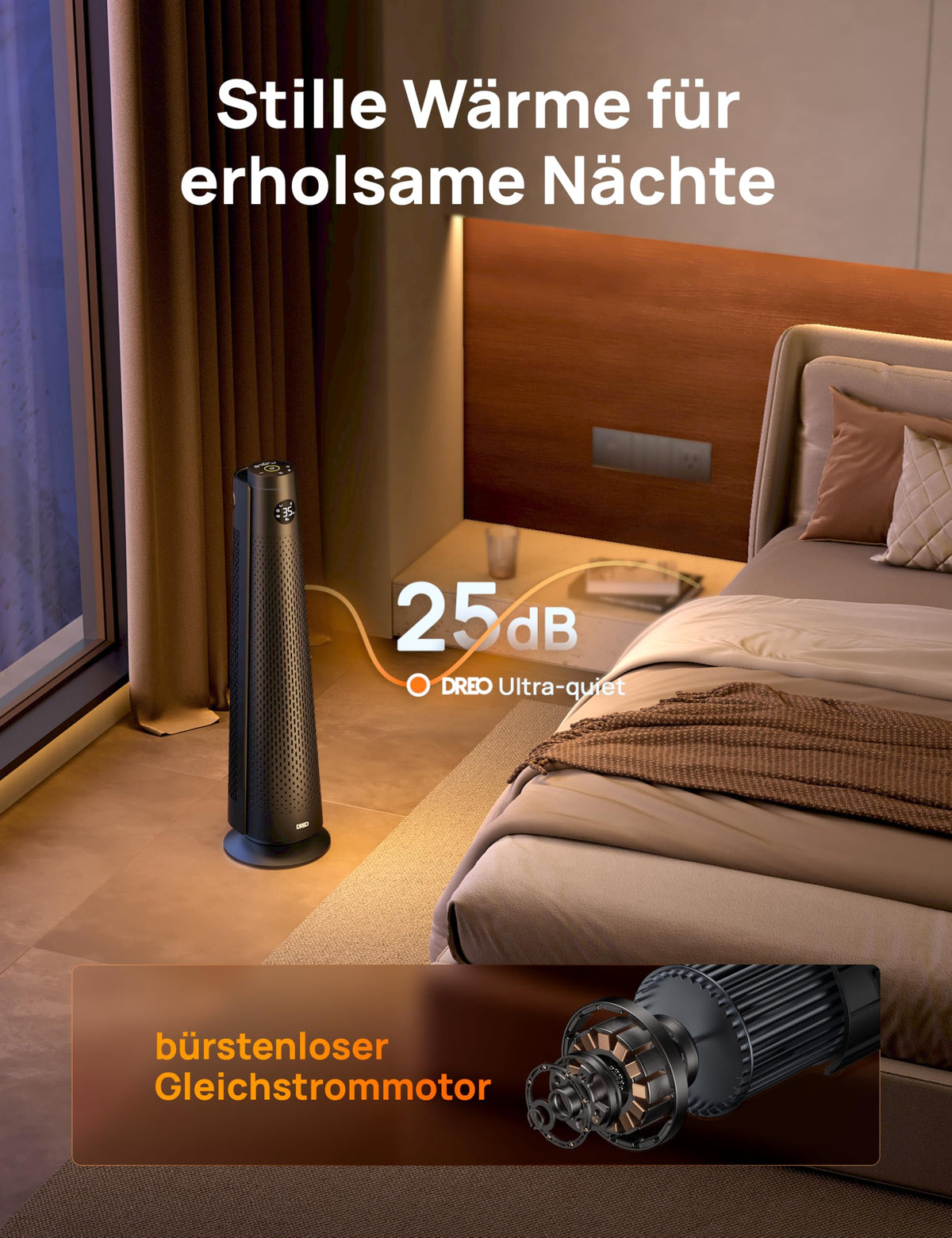 Heizlüfter Energiesparend, 2000W Elektrische Heizung mit Fernbedienung, 25 dB Leise,120° Oszillation, Thermostat, 5 Heizstufen & 3 Lüfterstufen, 7-facher Schutz, 12H Timer, PTC Keramik Heizlüfter