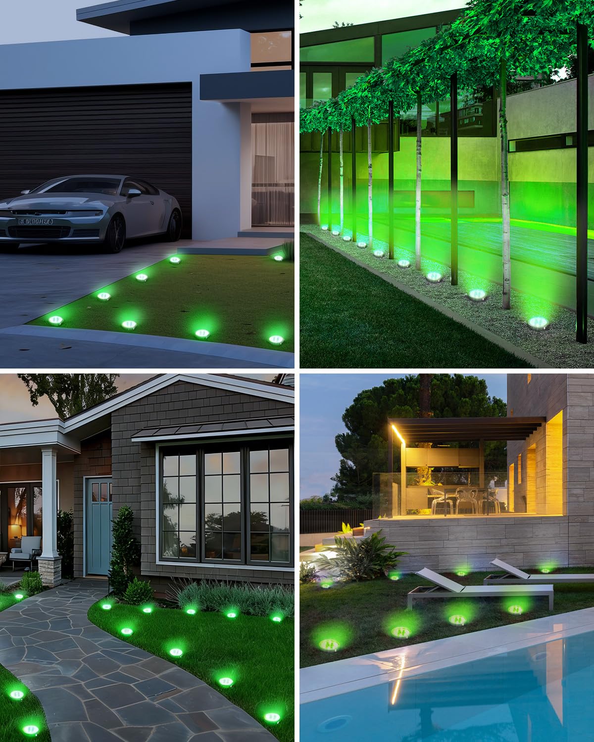 Solar Bodenleuchten Aussen, 8 LED Gartenbeleuchtung Solar Wasserdicht Boden Solarleuchten, Solarlampen für Außen Garten Rasen Auffahrt Gehweg