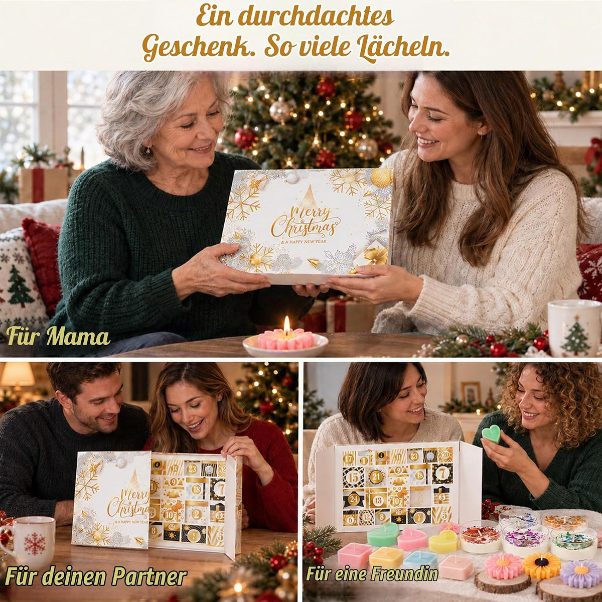 Adventskalender 2026 Frauen , 24 Duftkerzen Weihnachtskalender für Frauen