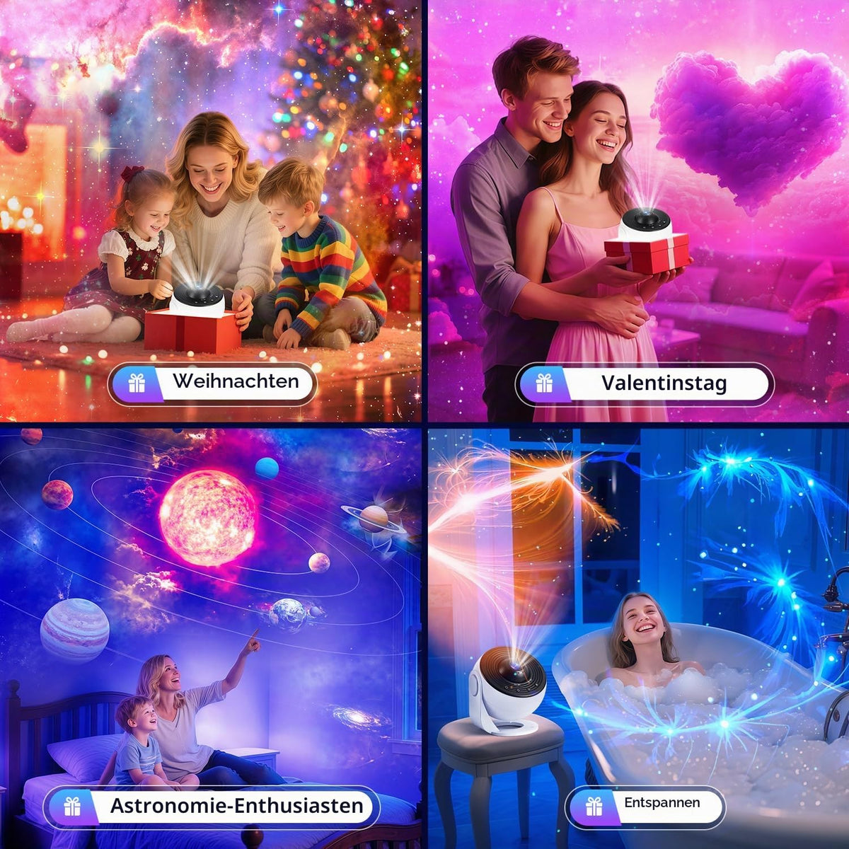 Sternenhimmel Projektor Galaxy Projector Geschenke Nachttischlampe