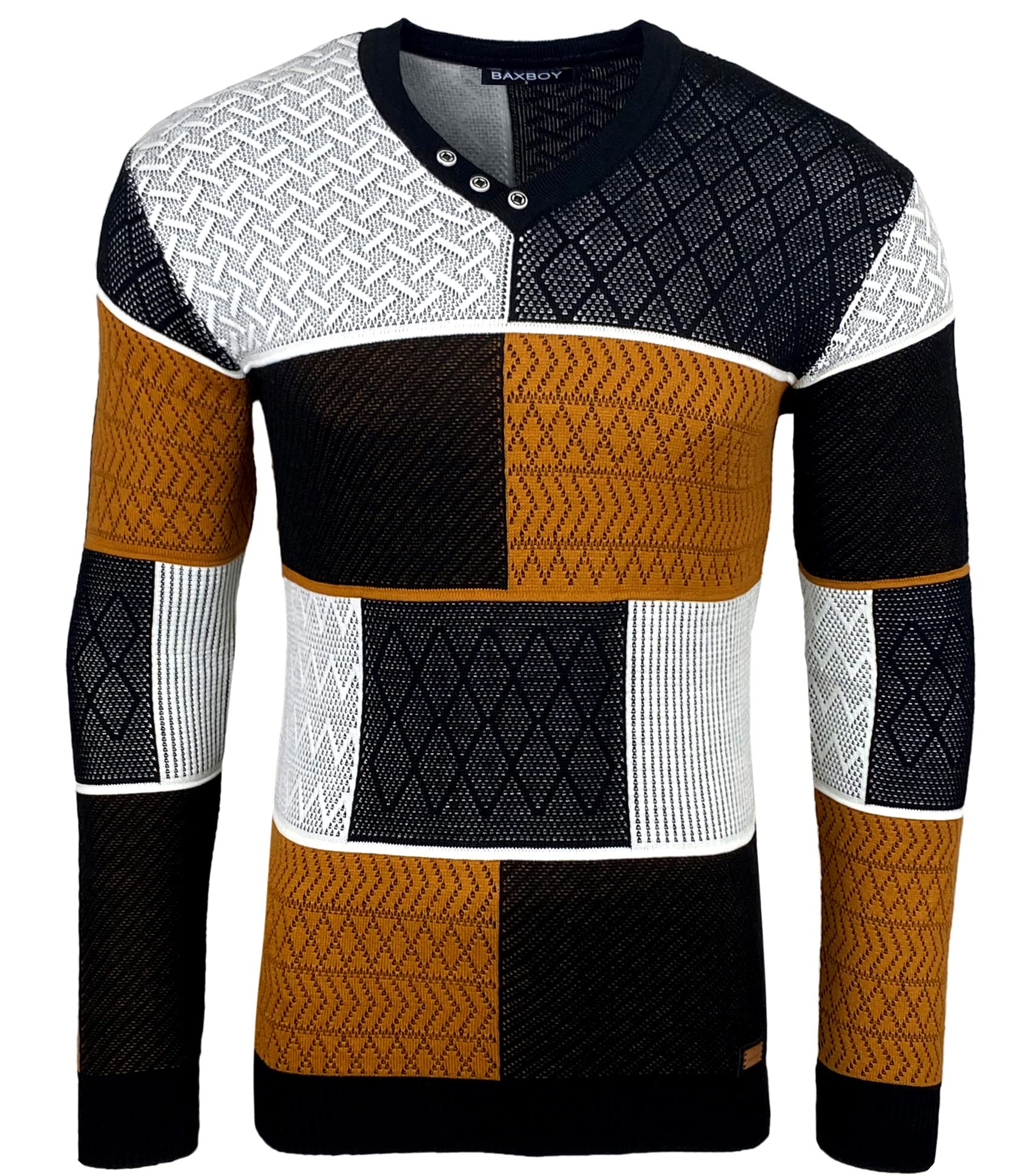 Herren Slim Fit V-Neck Knitted Jumper Rundkragen Moderne Herren Black Jumper Langarmärmel in feinem Knit Sweatshirt