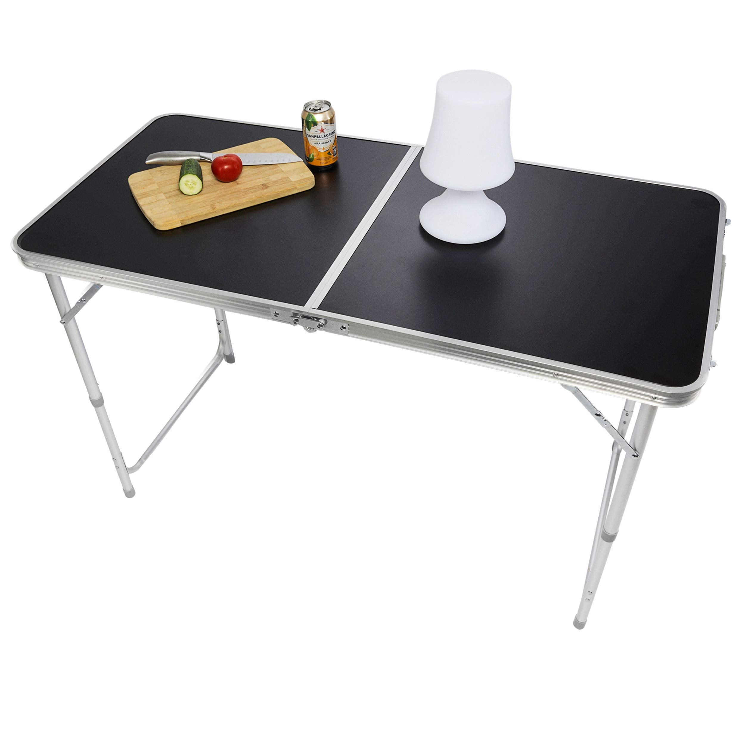 Multifunktionaler Klapptisch, für Camping, Märkte, Tapetentisch, für Feste im Garten, höhenverstellbar, schwarz