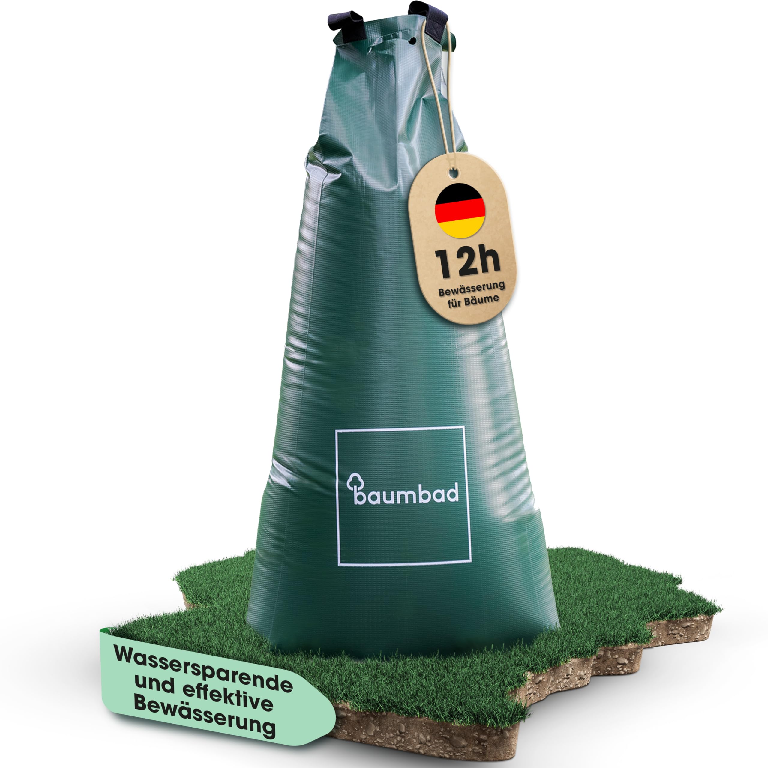 Premium Bewässerungsring 55 Liter, PVC UV Beständig, Baumring zur Bewässerung in Braun