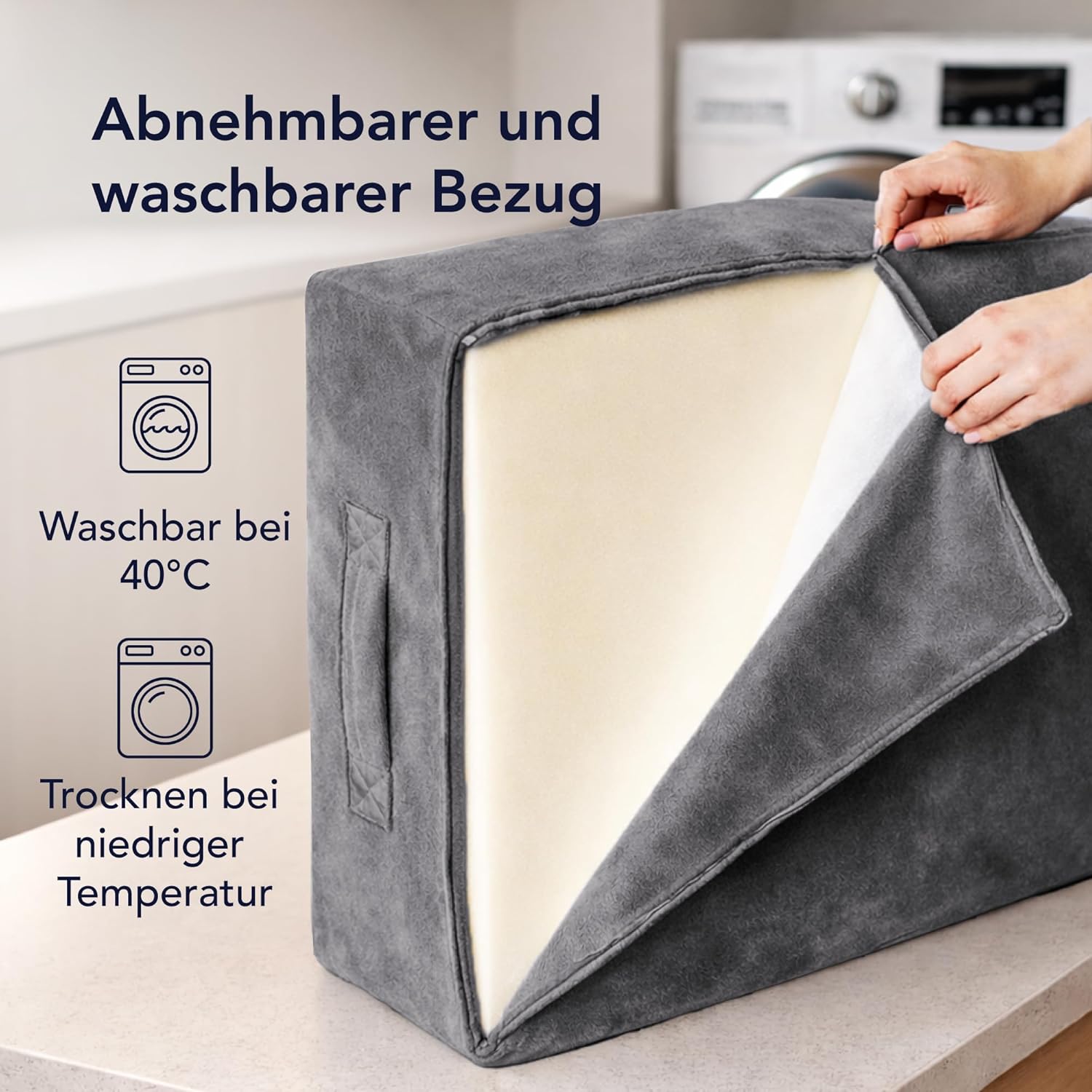 Venenkissen Beinhochlagerungskissen - Lagerungskissen Erwachsene Beinauflage Atmungsaktiv Waschbar Hypoallergen - Beinkissen Made in EU