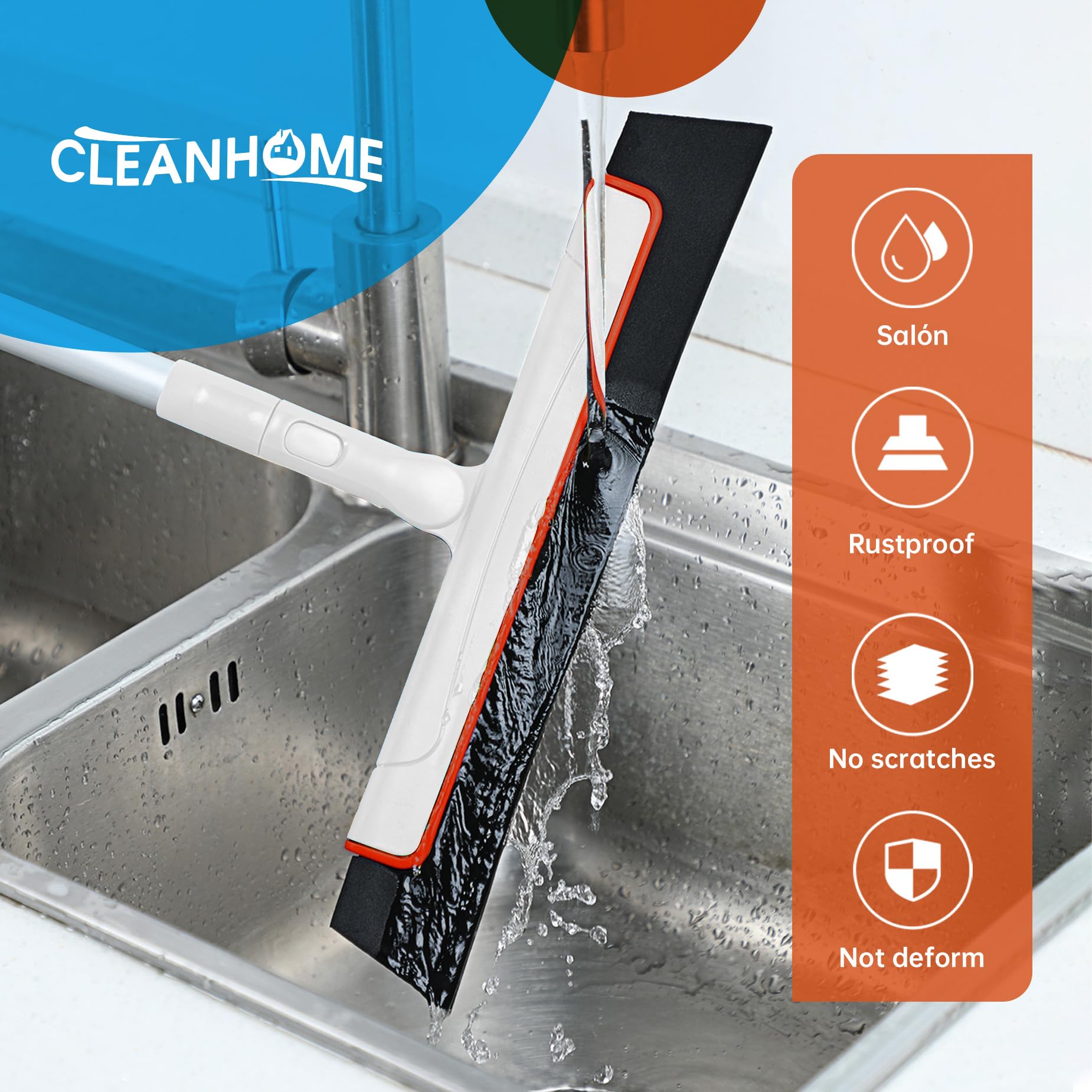 Duschabzieher,Abzieher Dusche Boden,Segmentiertes Design, Verstellbare Länge / Reinigungswasser, Tierhaare, Seifenwasser,Wasserschieber für Badezimmerböden, Fenster, Spiegel