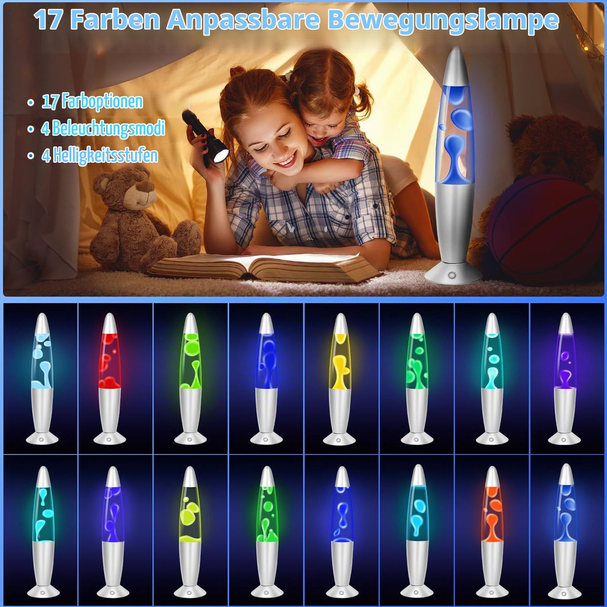 Lavalampe Große mit 17 Farbwechsel und Fernbedienung 40 cm