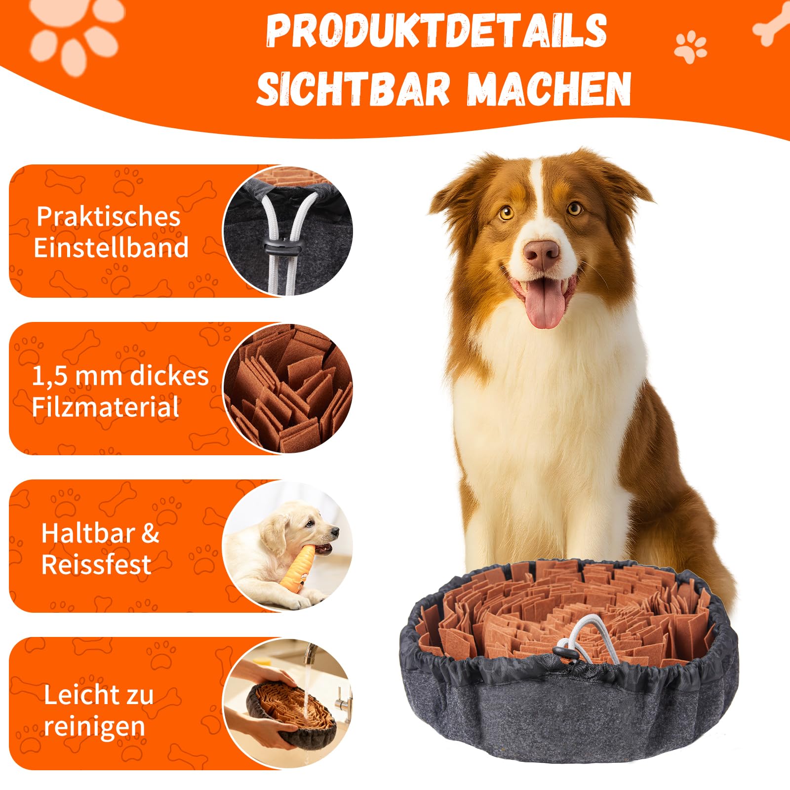 Robustes und langlebiges Intelligenzspielzeug für Hunde, das für alle Hunderassen geeignet und waschbar ist! NEU & OVP!