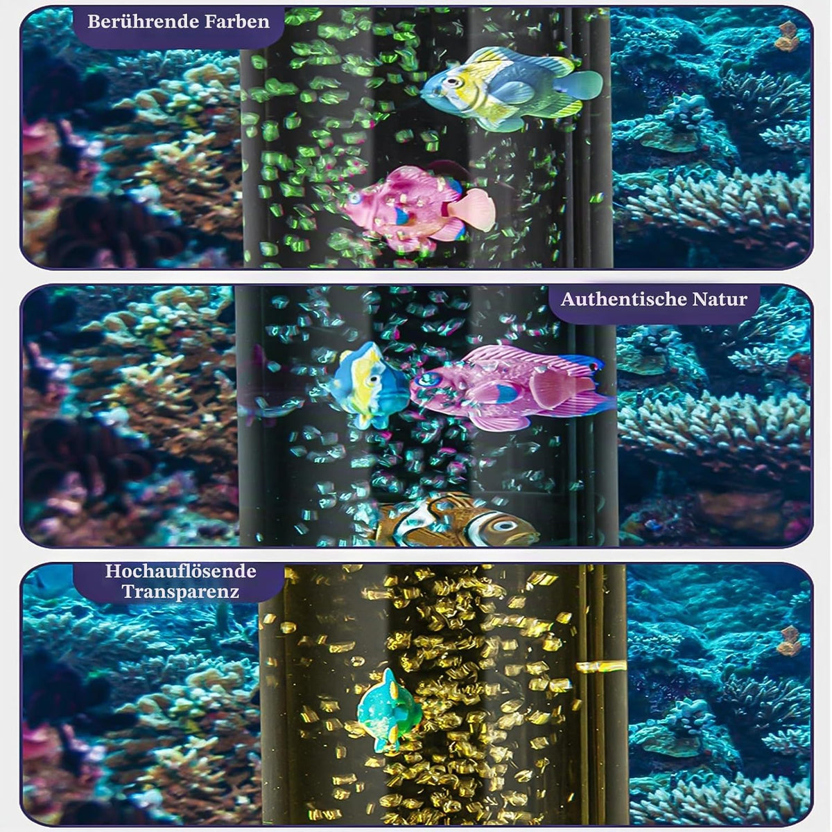 Lavalampe, Aquarium Lampe, Blasenlichtlampe mit Fisch Aquarium Nachtlicht, Lavalampe LED mit Fernbedienung, 16 Farben und 4 Modi, RGB-Licht für Kinder Erwachsene Dekoration für Zuhause Büro