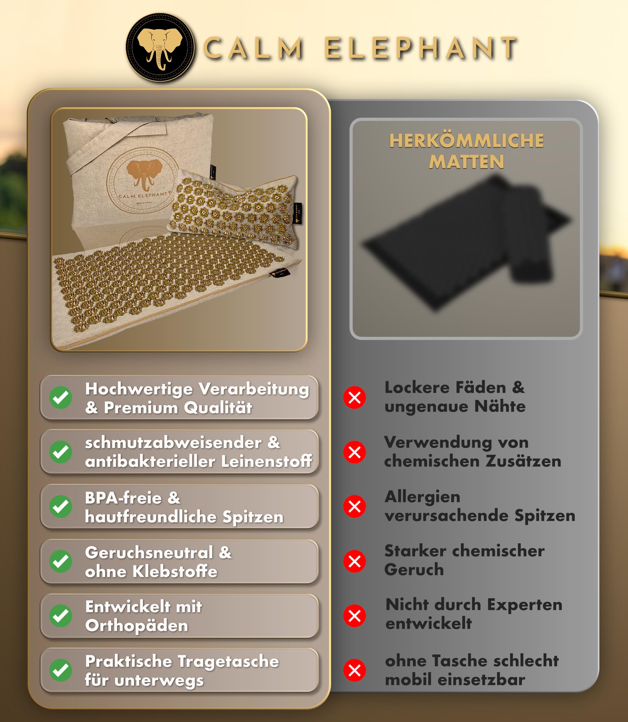 Echte Akupressurmatte mit Kissen XXL Set aus 5 Massagematten Rückenspannung Entlastung Akupunkturmatte mit Wärmefunktion, Lumbalkissen, Doormatte & Tasche, Grau