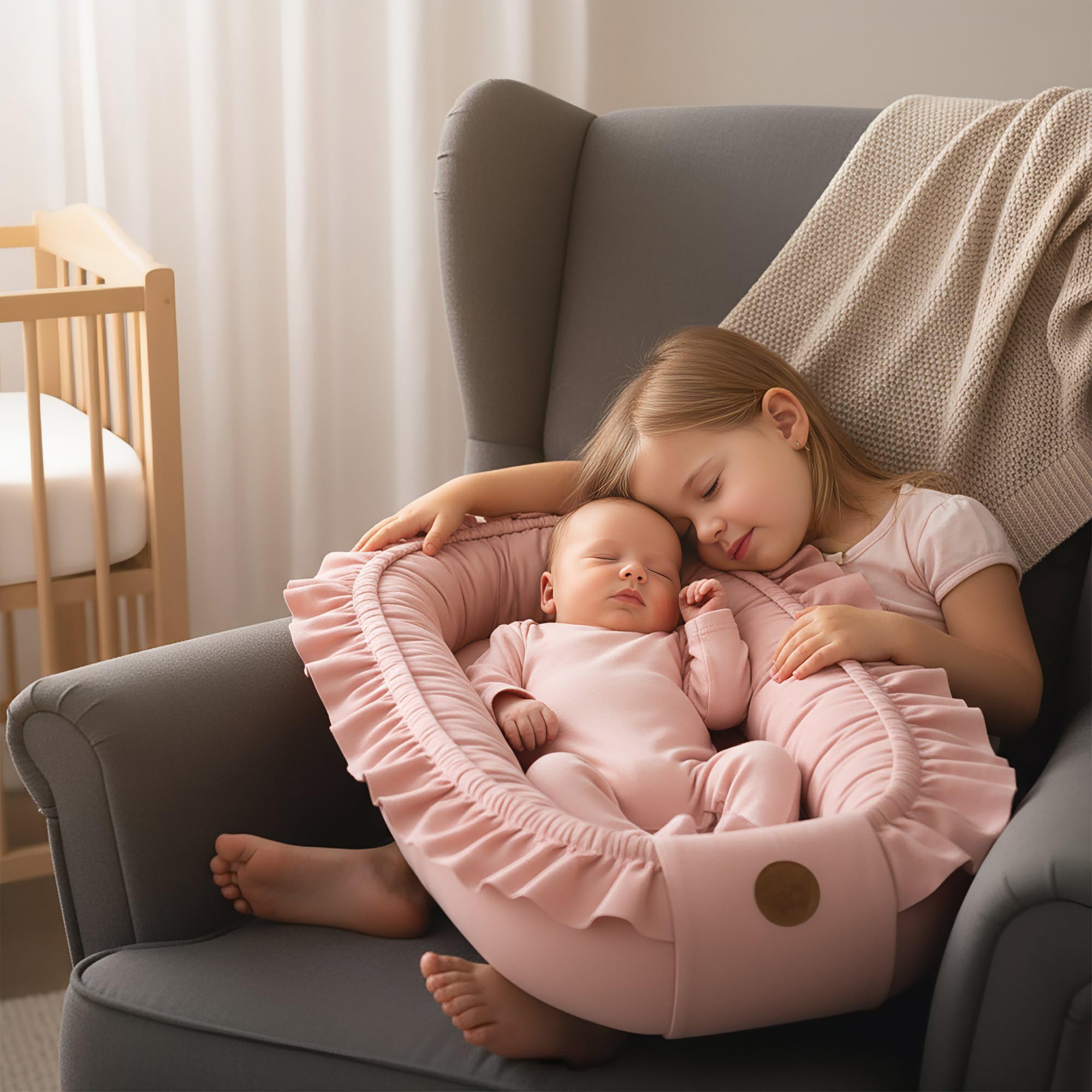 Babynest Babynestchen Neugeborene 90 x 50 cm baby nestchen tragbar nest für bett kinder kuschelnest coccon für Jungen und Mädchen