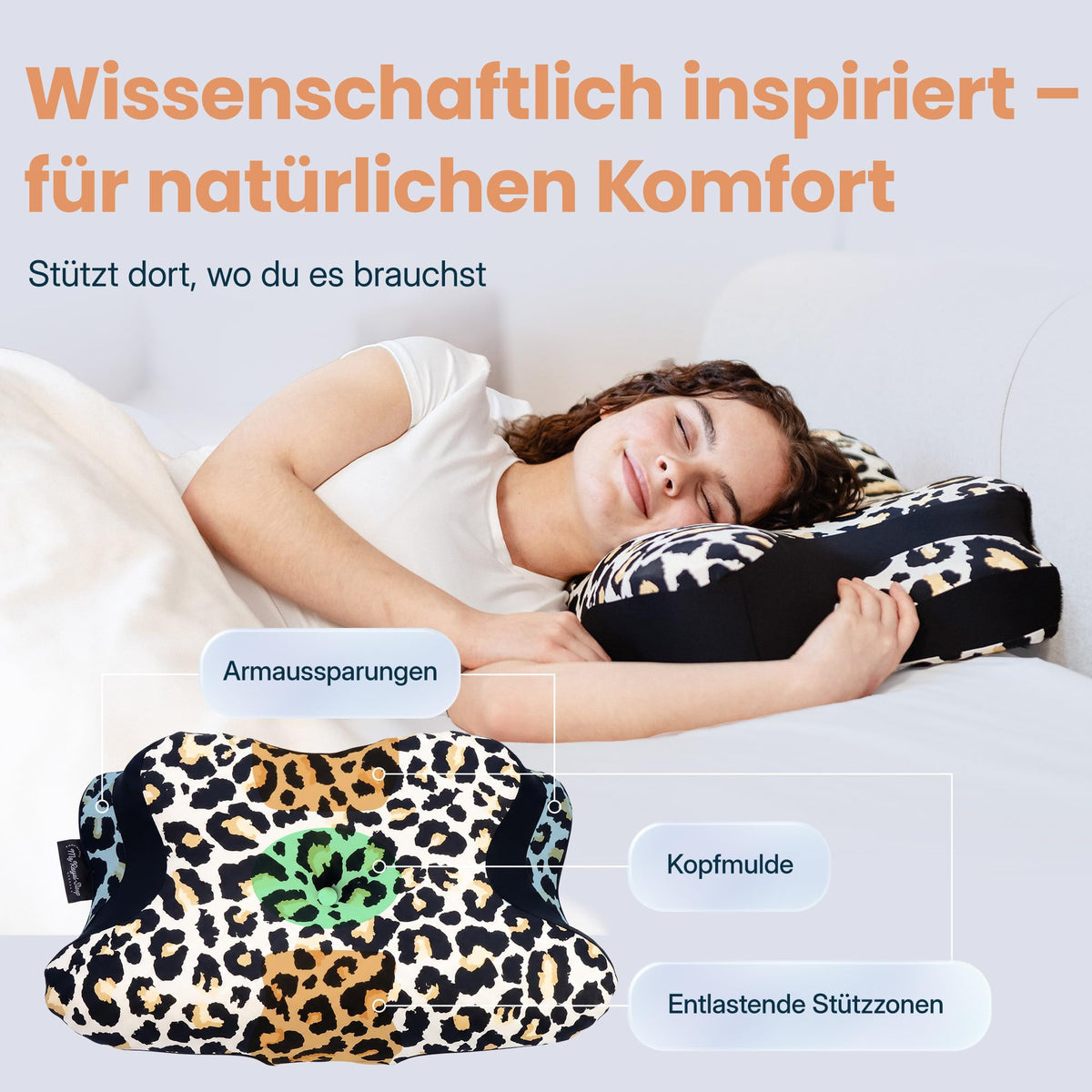 Nackenkissen – Ergonomisch - Höhenverstellbar -Seitenschläferkissen Nackenstützkissen Rückenschläferkissen Memory Foam Kopfkissen – Natürliche Nackenhaltung