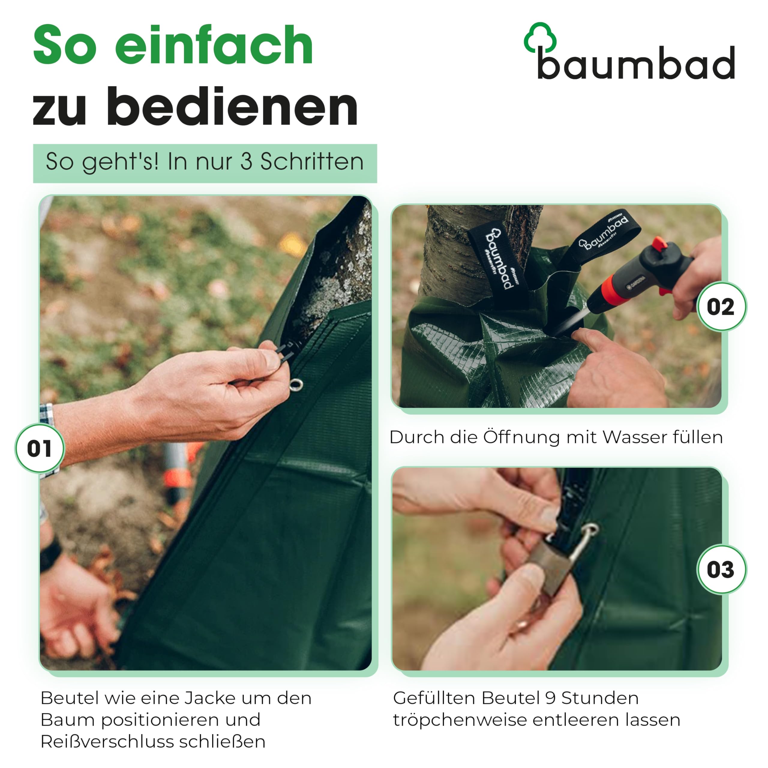 Premium Bewässerungsring 55 Liter, PVC UV Beständig, Baumring zur Bewässerung in Braun