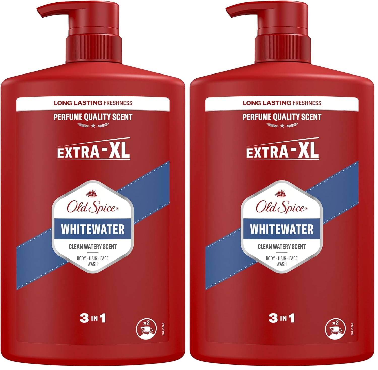 Old Spice Whitewater 3-in-1 Mehrzweck-Shampoo für Haar, Gesicht und Körper 1000 ml, langanhaltende Frische, Duft von Parfümqualität, Tiefenreinigung
