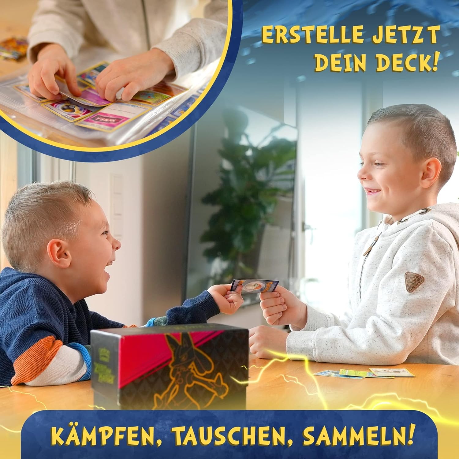 100 x Pokémon Karten - Deutsch – 80 x Common/Uncommon + 20 x Energiekarten – Zufällige Auswahl