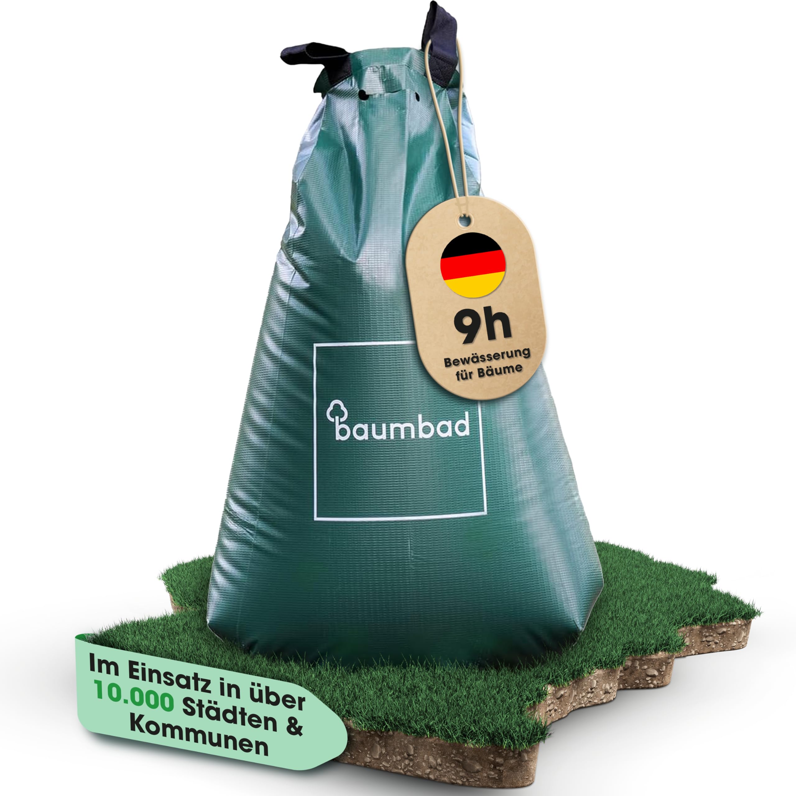 Premium Bewässerungsring 55 Liter, PVC UV Beständig, Baumring zur Bewässerung in Braun
