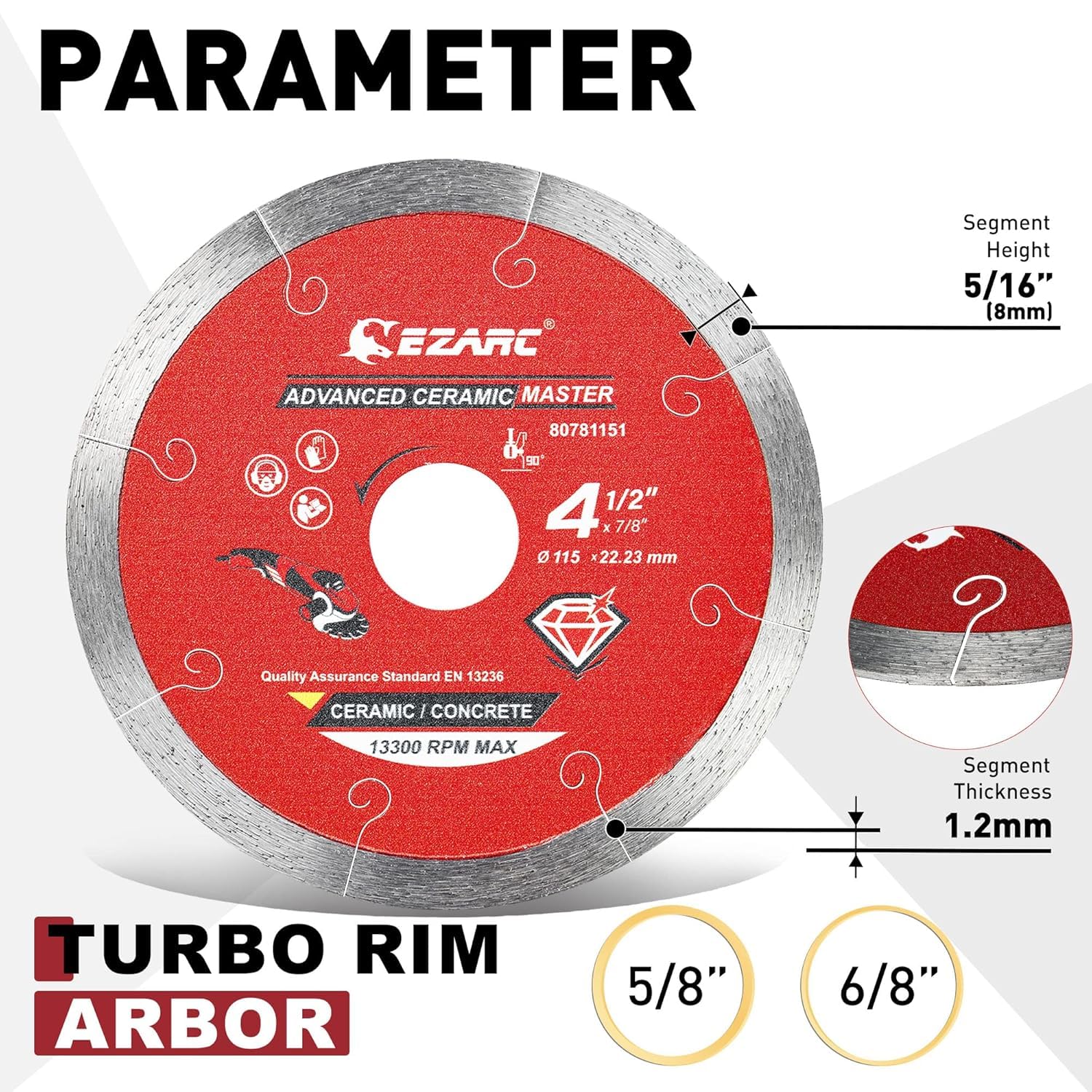 Diamantschneidscheiben 125mm Extra Thin Diamond Disc Cutting Disc für Fliesen Keramik Marmor Nass oder Trockenschnitt