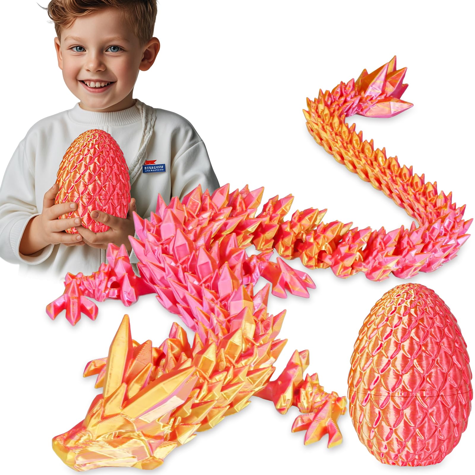 Überraschungseier - Drachenei mit Drachen im Inneren, Geschenke für Kinder und Erwachsene, 3D-gedrucktes Fidget-Spielzeug, perfekt für Weihnachten, Ostern, Geburtstage, Dekoration, Stressabbau