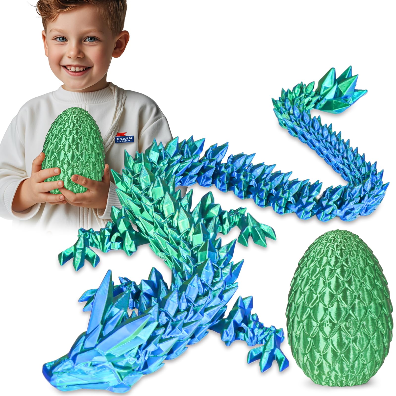 Überraschungseier - Drachenei mit Drachen im Inneren, Geschenke für Kinder und Erwachsene, 3D-gedrucktes Fidget-Spielzeug, perfekt für Weihnachten, Ostern, Geburtstage, Dekoration, Stressabbau
