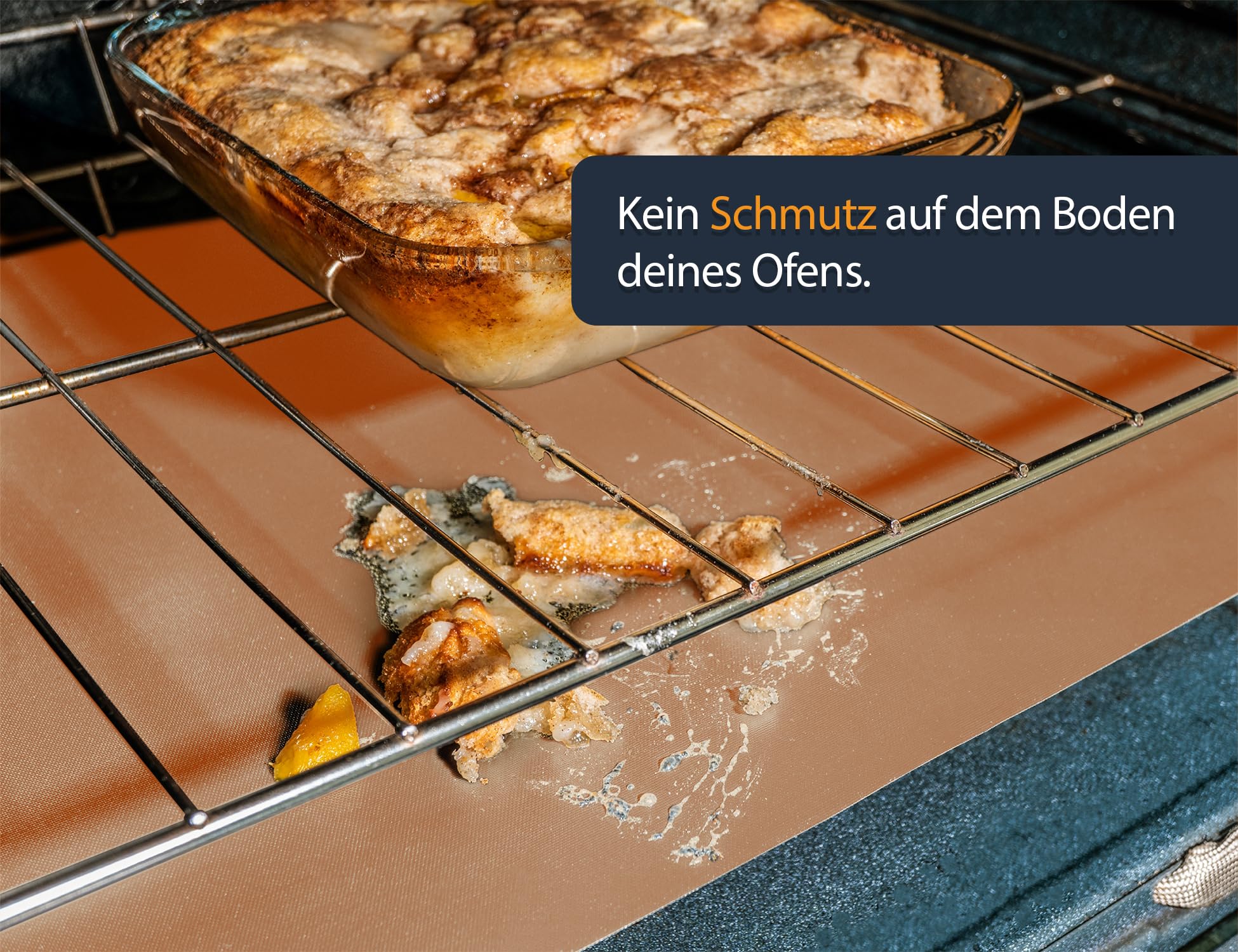 Dauerbackfolie für Backofen und Grill, Backpapier wiederverwendbar geeignet für Elektro- und Gasbackofen, antihaftbeschichtet, für den Backofenboden, BPA- und PFOA-frei (3er Pack)
