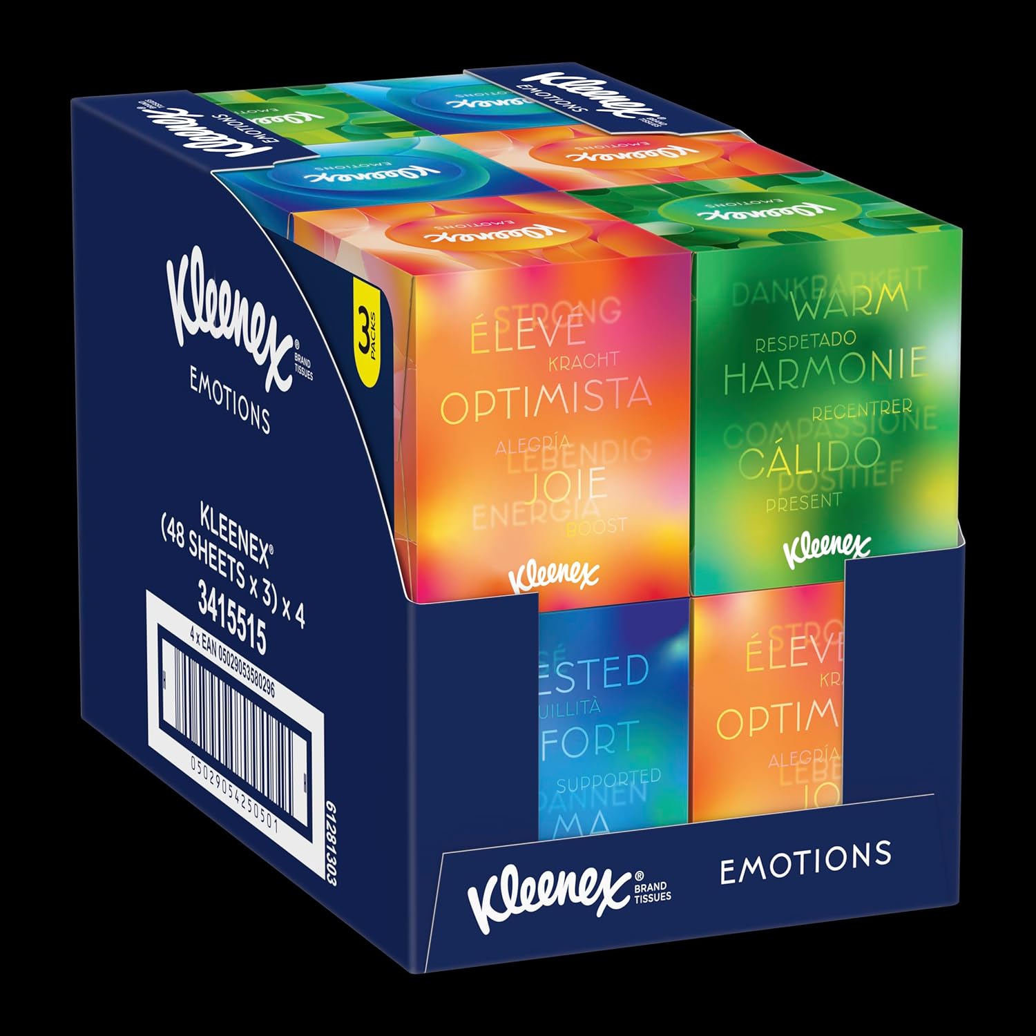 Kleenex Kosmetiktücher-Boxen, 3-lagig, Collection Würfel, 12x48 Tücher