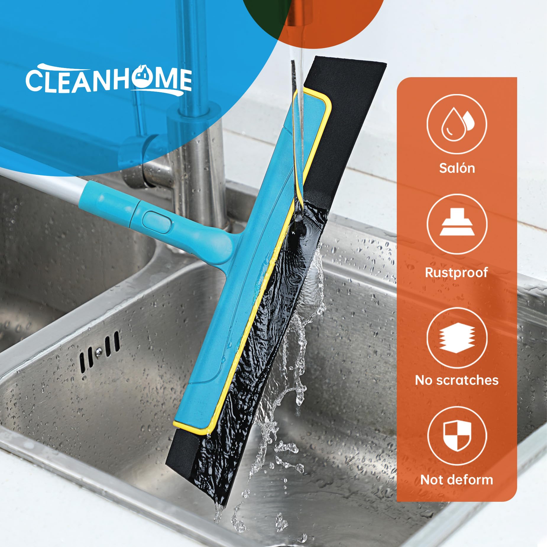 Duschabzieher,Abzieher Dusche Boden,Segmentiertes Design, Verstellbare Länge / Reinigungswasser, Tierhaare, Seifenwasser,Wasserschieber für Badezimmerböden, Fenster, Spiegel