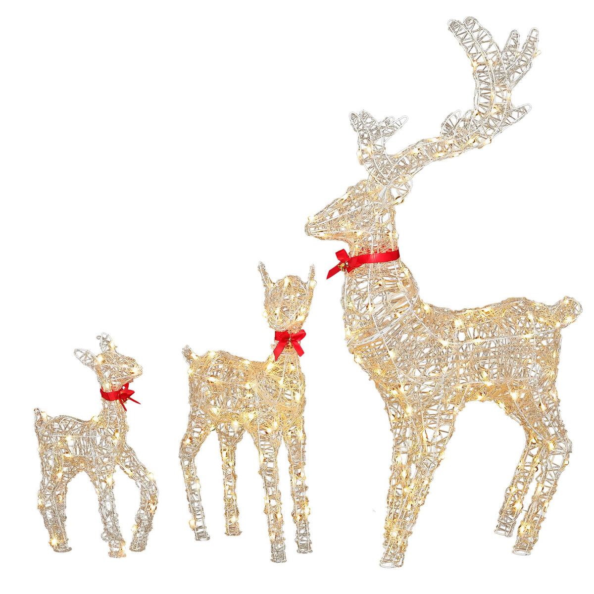 LED Rentier, Beleuchtet Weihnachtshirsch mit 120 RGB-LEDs und Fernbedienung, 89 Modi, Weihnachtsdekoration mit abnehmbarem Geweih und Halsteil für Haus, Hof und Garten (62x19x118cm)