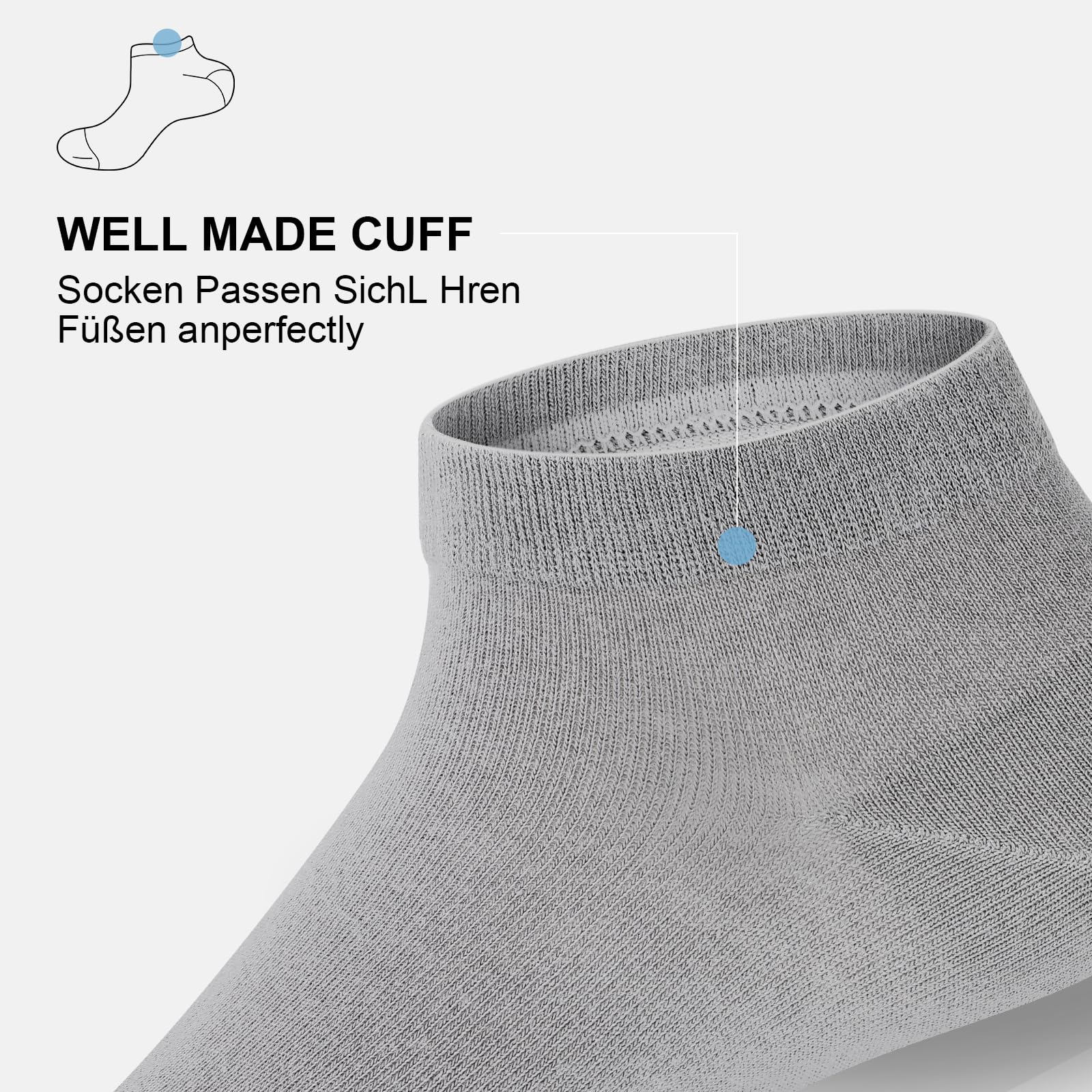 Sneaker Socken Herren Damen 10 Paar Kurzsocken Baumwolle