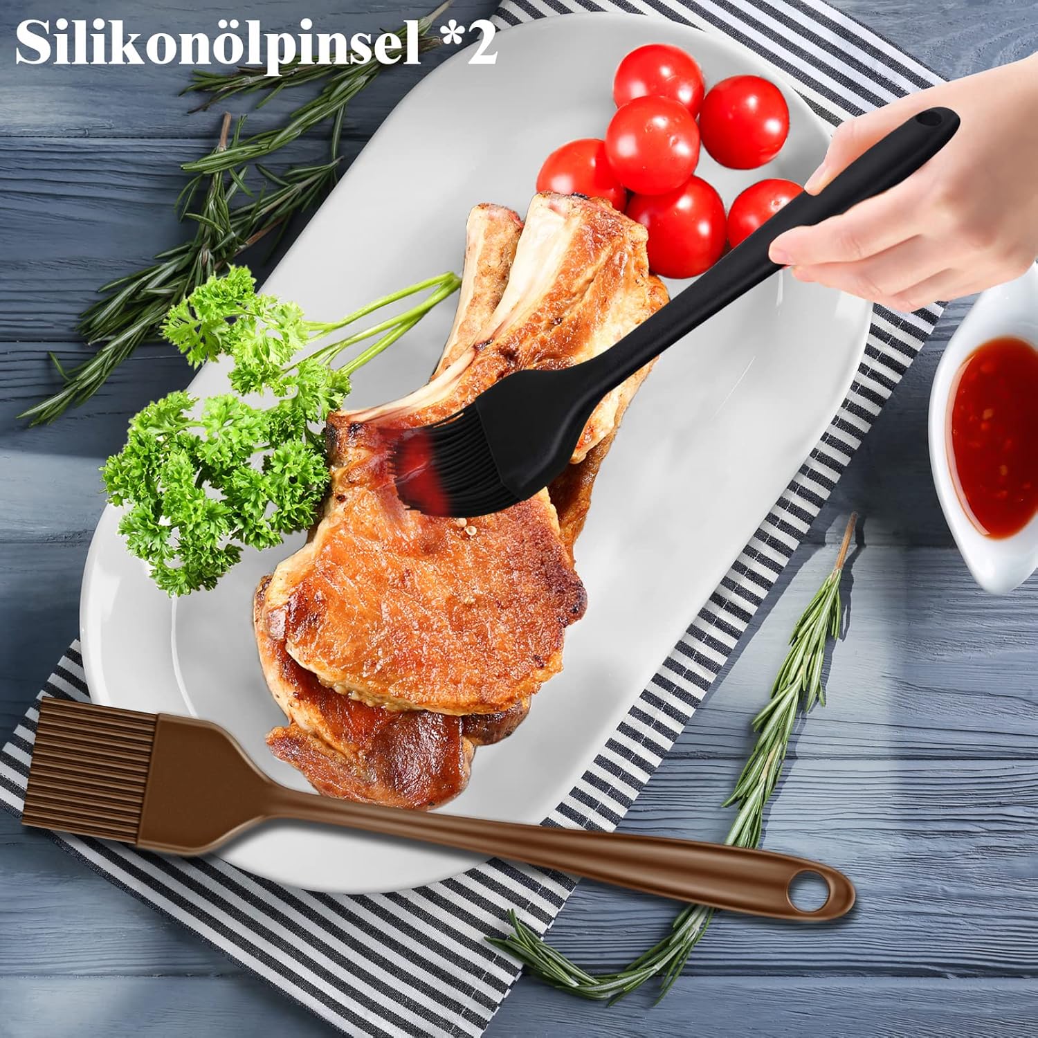 38 Stücke BBQ Grillbesteck Set Edelstahl Grillzubehör für Männer Geschenk Geburtstag Hochwertiger Grillutensilien Set Koffer mit Grillkoffer und Grillmatte für Garten und Camping Braun