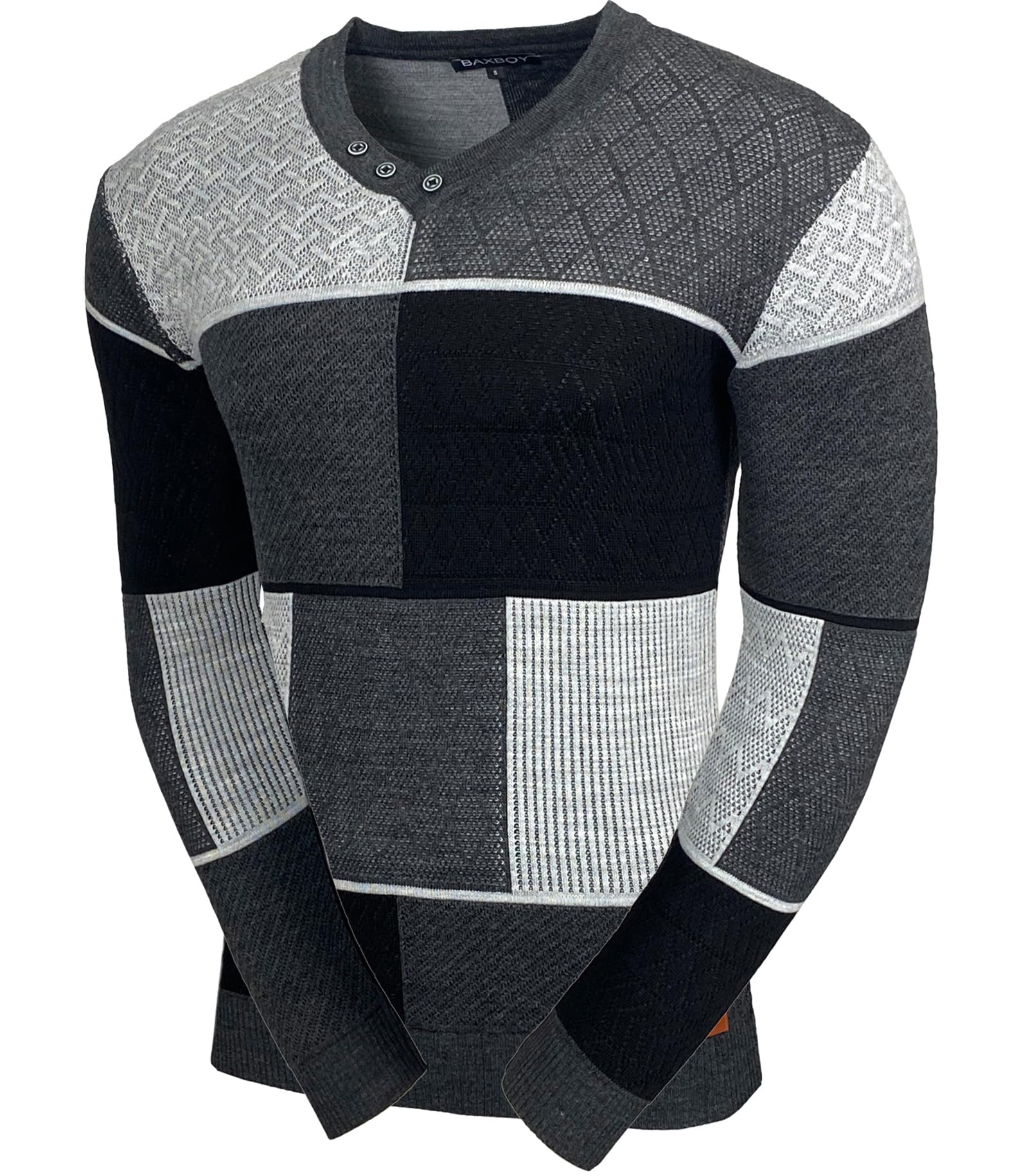 Herren Slim Fit V-Neck Knitted Jumper Rundkragen Moderne Herren Black Jumper Langarmärmel in feinem Knit Sweatshirt