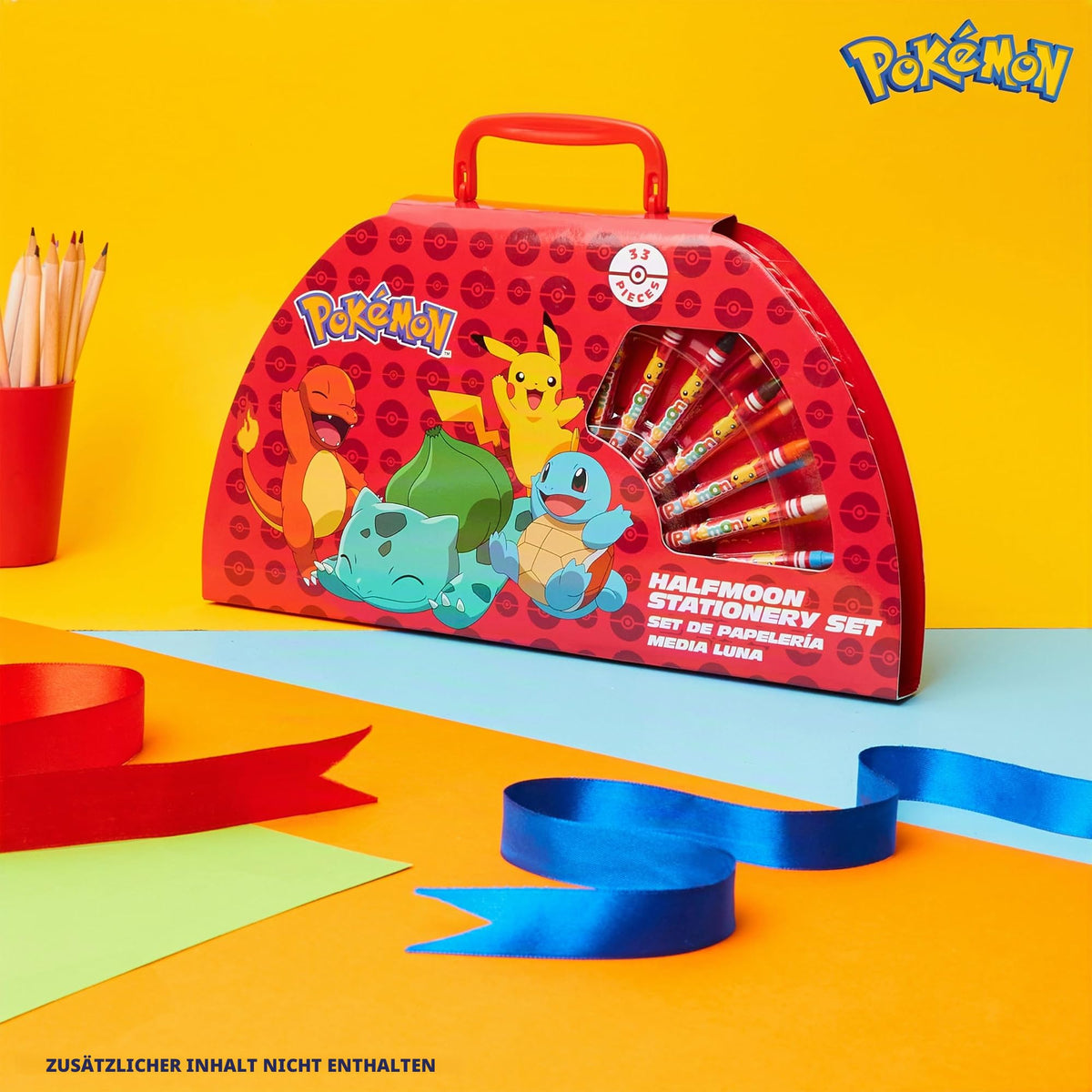 Pokemon Malkoffer Kinder Bastelset Malen Set mit Wasserfarben Filzstifte Buntstifte Wachsmalstifte Pikachu Geschenke für Kinder