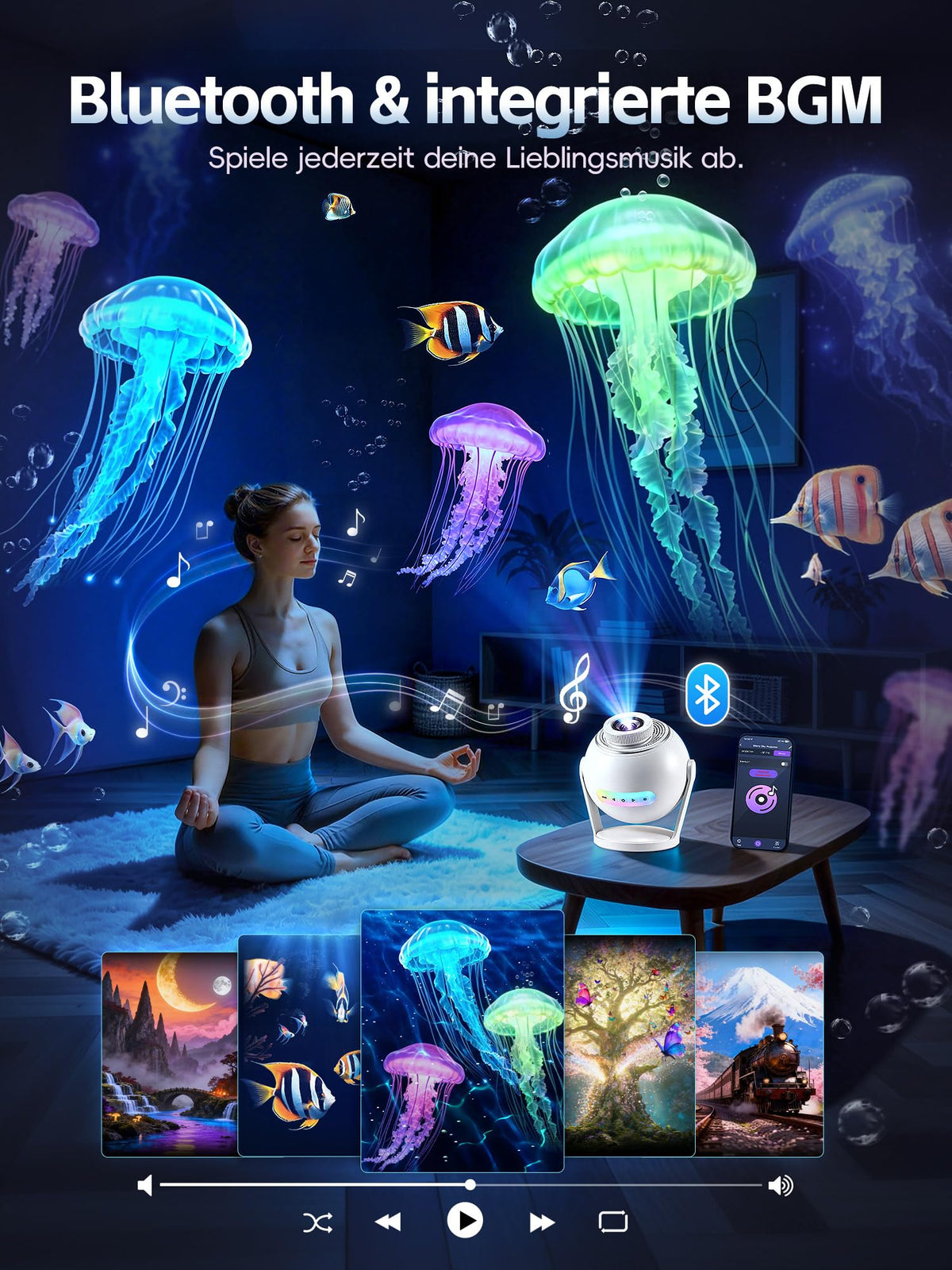 Sternenhimmel Projektor Galaxy Projector Geschenke Nachttischlampe