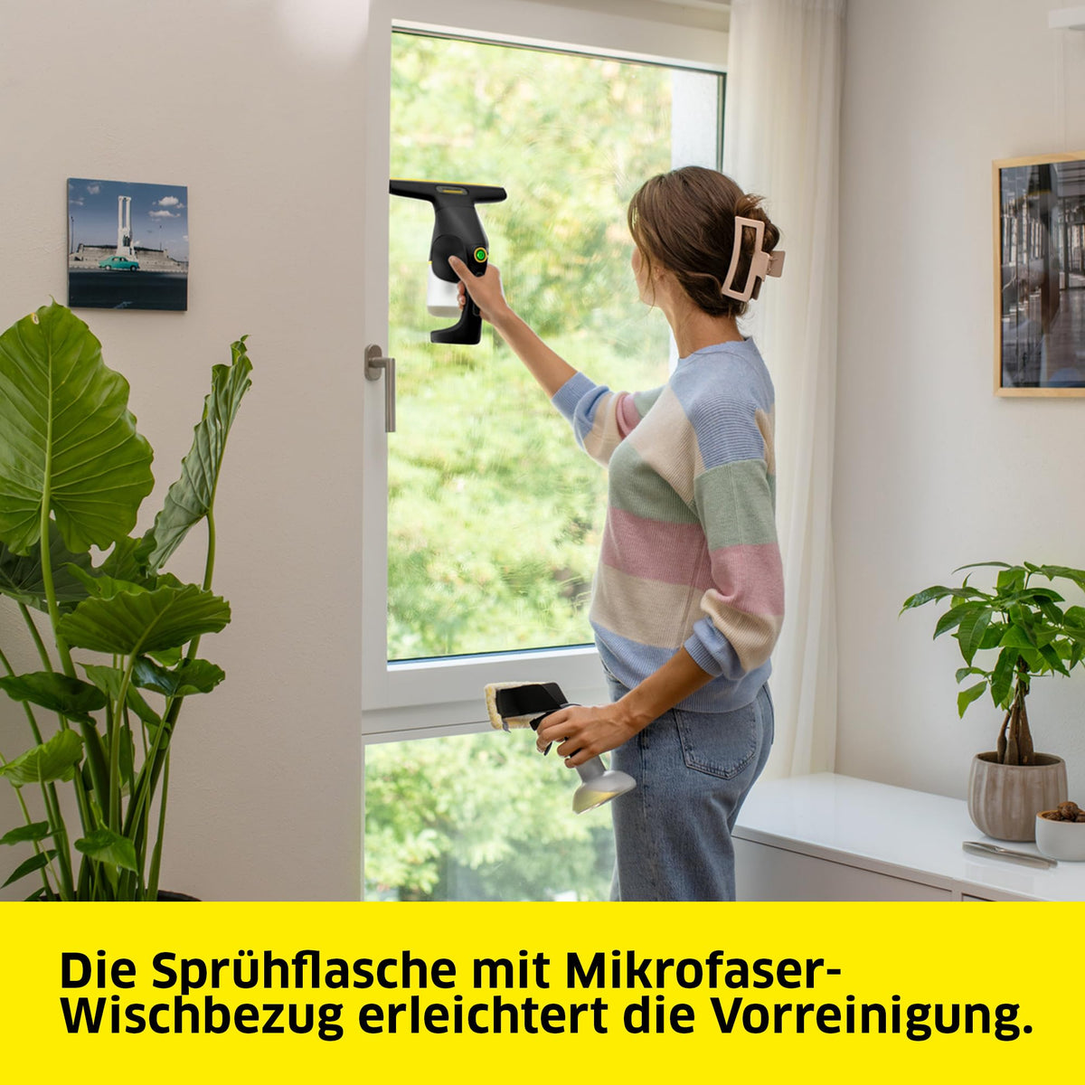 KÄRCHER Akku Fenstersauger WV 2 Black Edition, Akkulaufzeit: 35 min