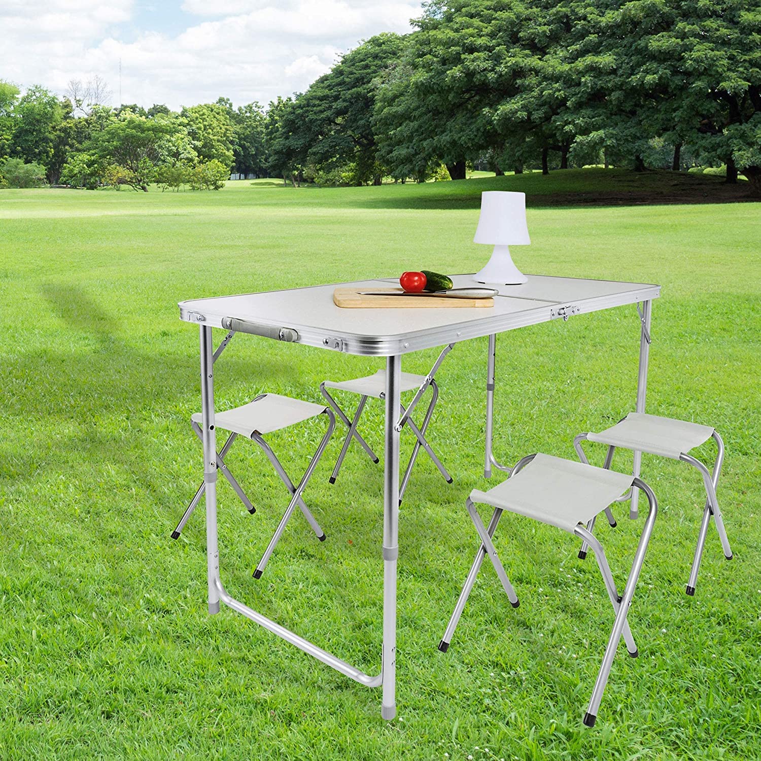 Multifunktionaler Klapptisch, für Camping, Märkte, Tapetentisch, für Feste im Garten, höhenverstellbar, schwarz