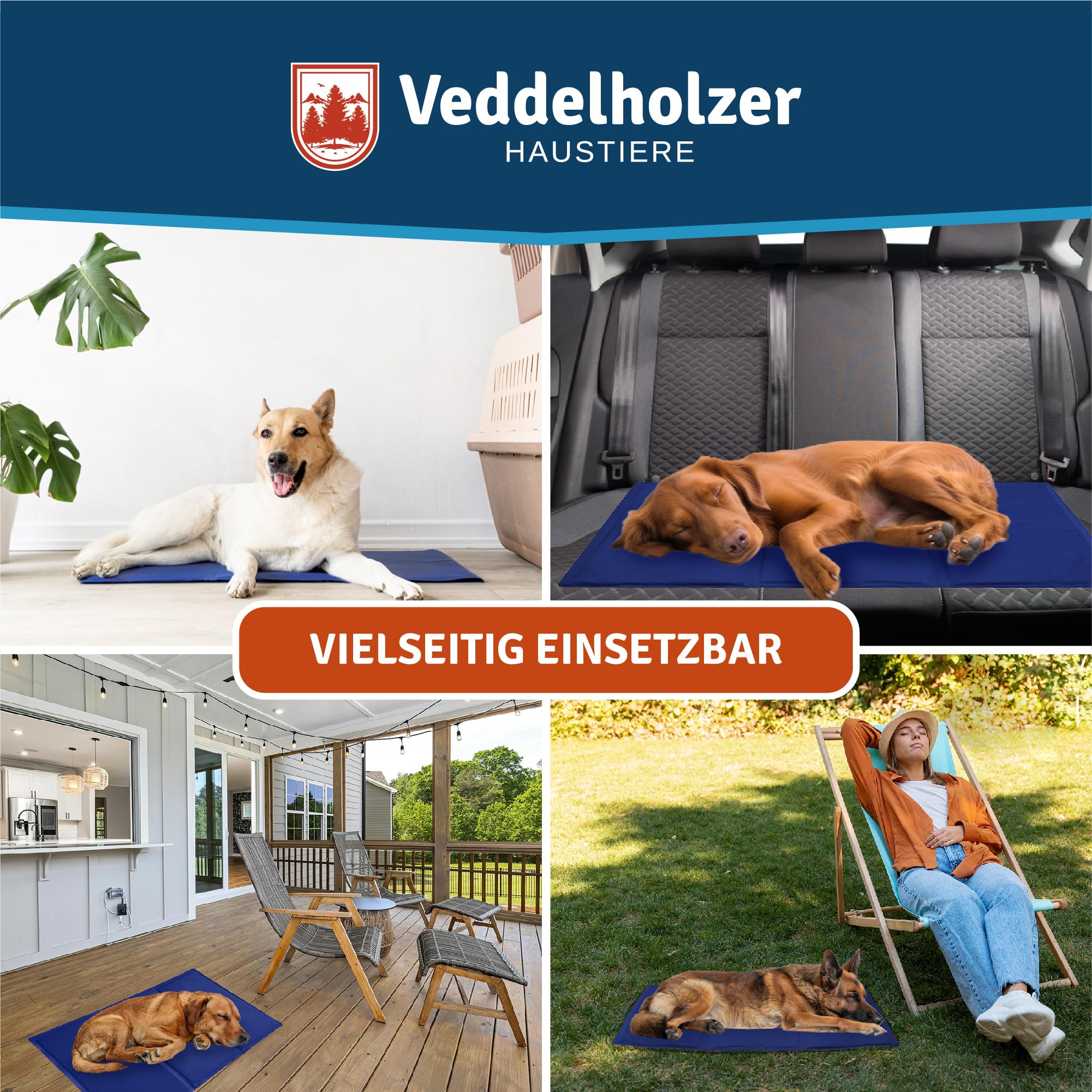 Kühlmatte für Hunde extra Dick und selbstkühlend ohne Strom Perfekt für Sommer & Reisen Für kleine, mittlere & große Hunde Kühlmatte Hund Faltbar & leicht zu reinigen
