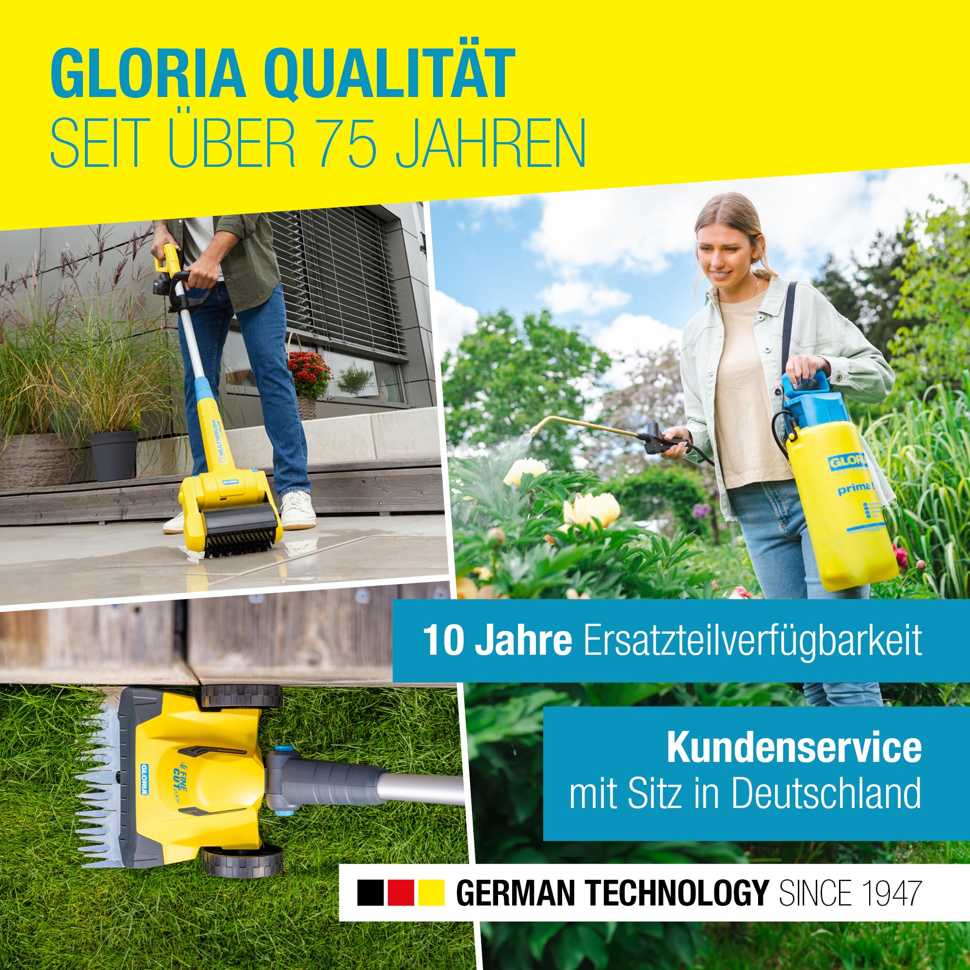 Rasentrimmer & Kantenschneider FineCut Varianten 18V Set | 25 cm Schnittbreite für Rasenkanten & kleine Gärten | inkl. Bosch Akku & Ladegerät | Ideal als Ergänzung zum Mähroboter, Gelb und Blau, Auswahl Varianten