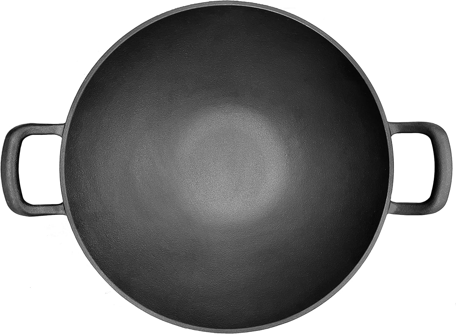 Bergensteiner® 100% Gusseisen Wok mit emaillierter Oberfläche | 36 cm Durchmesser groß | Grill, Induktion, Feuer, Gasgrill | Wok Pan | Inklusive Premium Grillhandschuhe