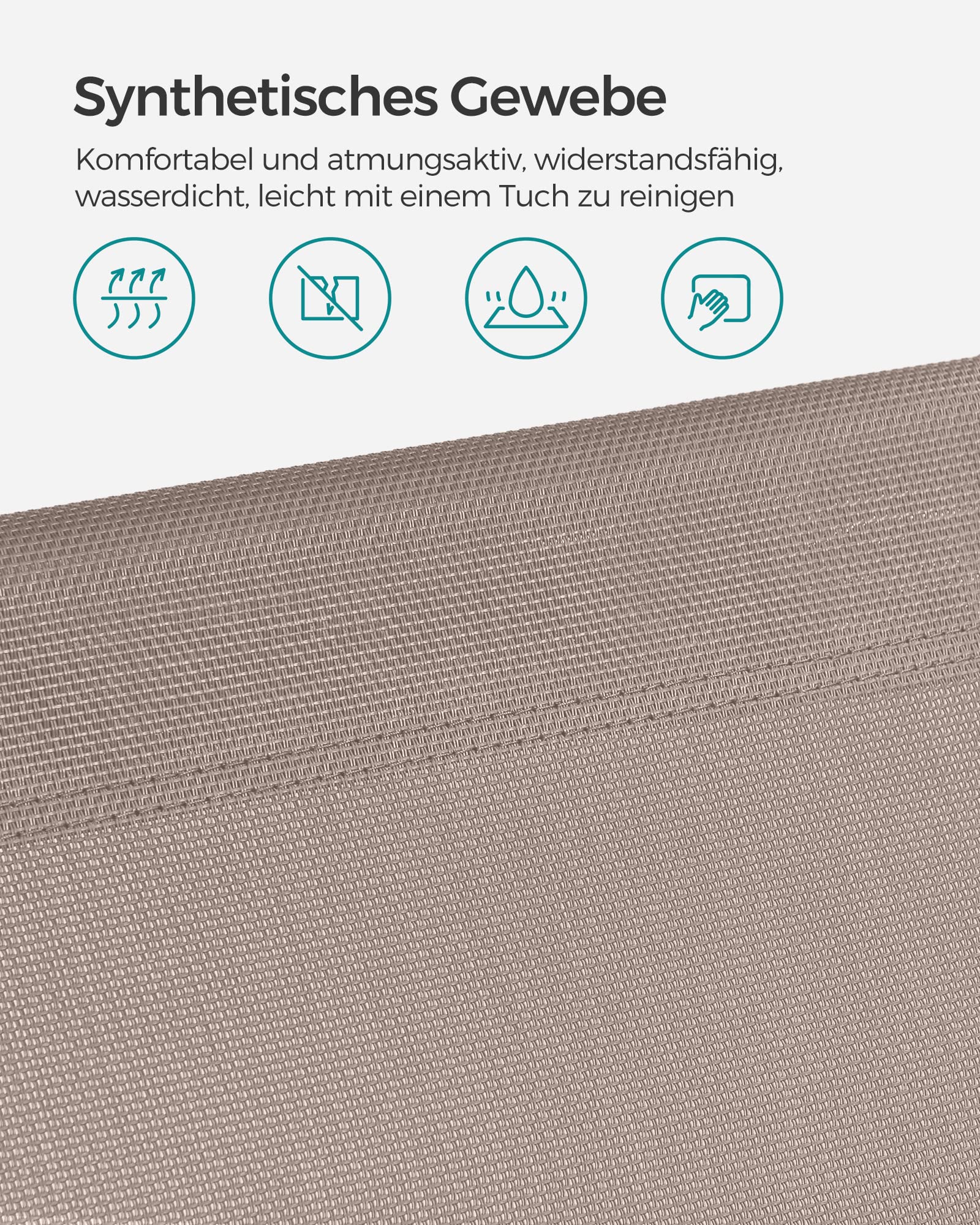 Sonnenliege, klappbarer Liegestuhl, 193 x 53 x 29 cm, trägt bis zu 150 kg, Sonnenschutz, Kopfkissen, verstellbare Rückenlehne, für Garten, Pool, Terrasse
