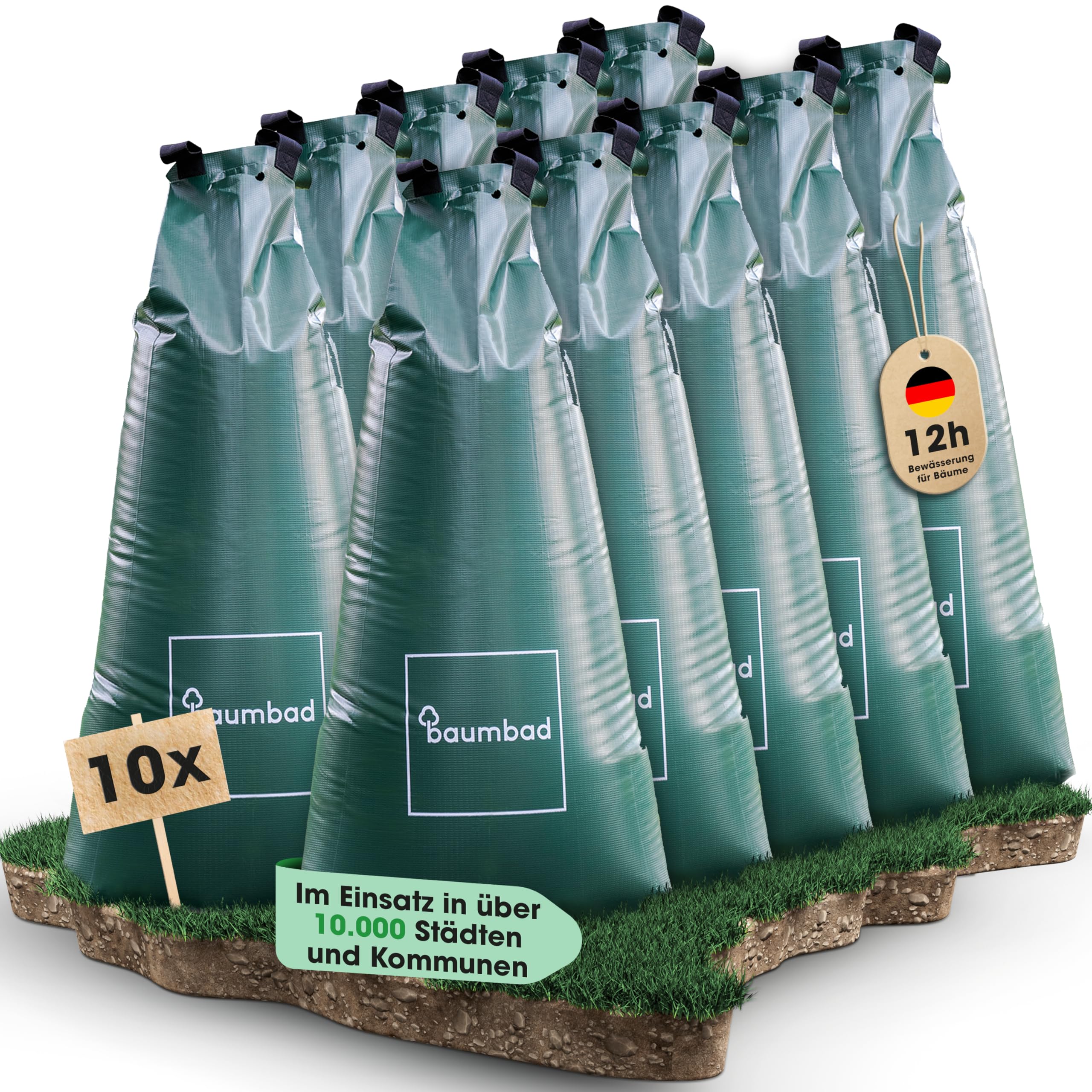 Premium Bewässerungsring 55 Liter, PVC UV Beständig, Baumring zur Bewässerung in Braun