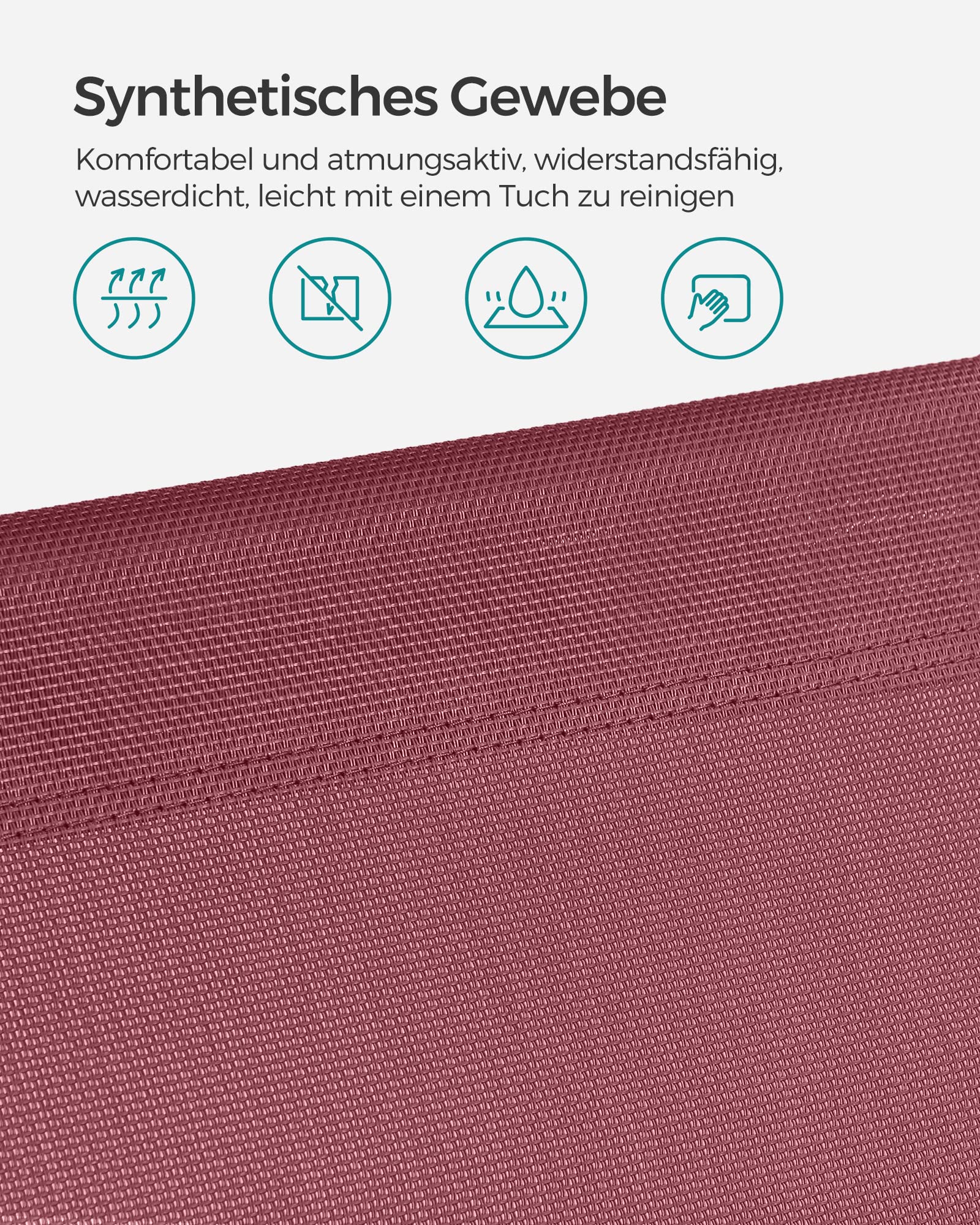 Sonnenliege, klappbarer Liegestuhl, 193 x 53 x 29 cm, trägt bis zu 150 kg, Sonnenschutz, Kopfkissen, verstellbare Rückenlehne, für Garten, Pool, Terrasse