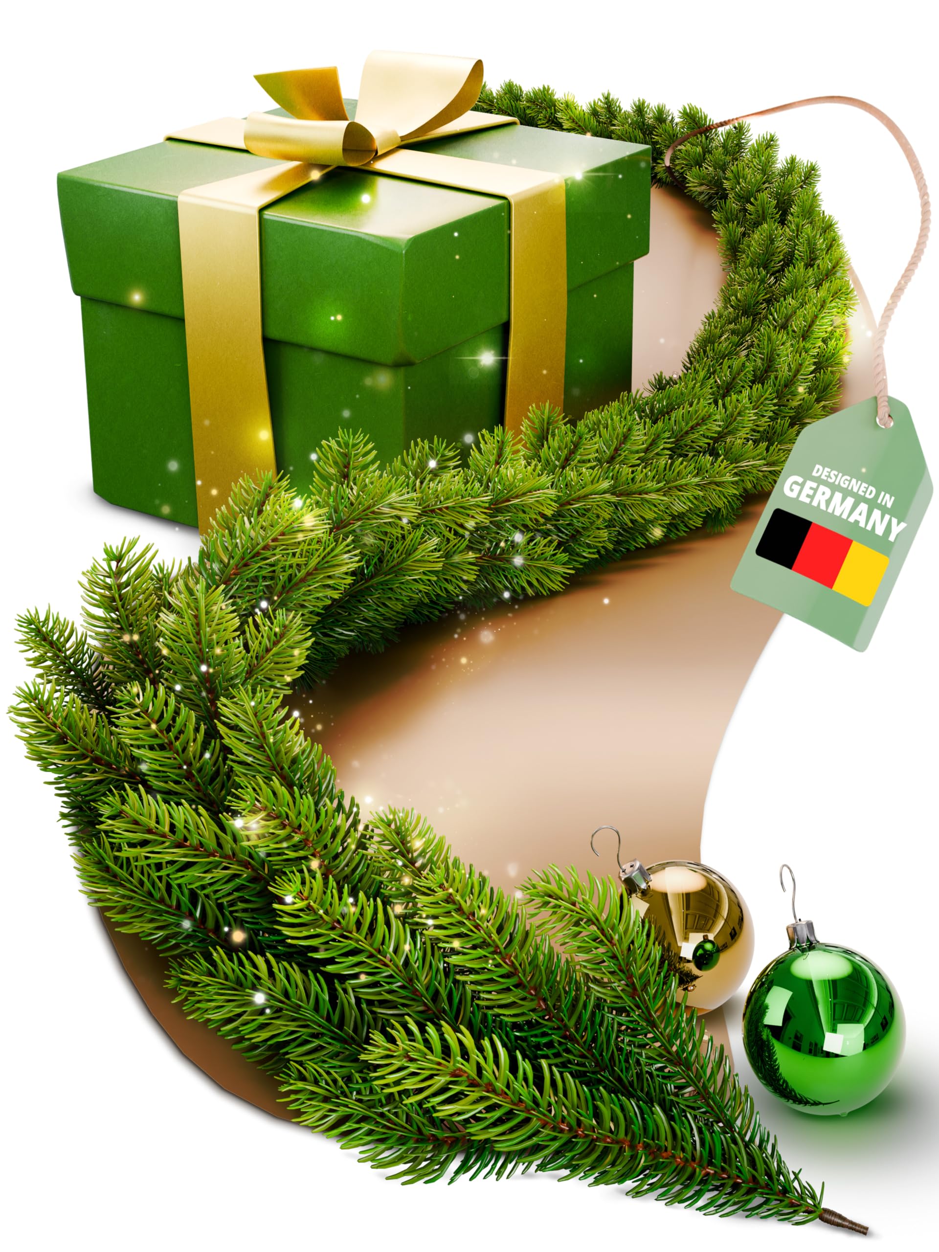 Weihnachtsgirlande - Lebensechte Tannengirlande, Grün, Perfekt für Weihnachtsdekoration, Innen- und Außenbereich, Treppengeländer und Türrahmen
