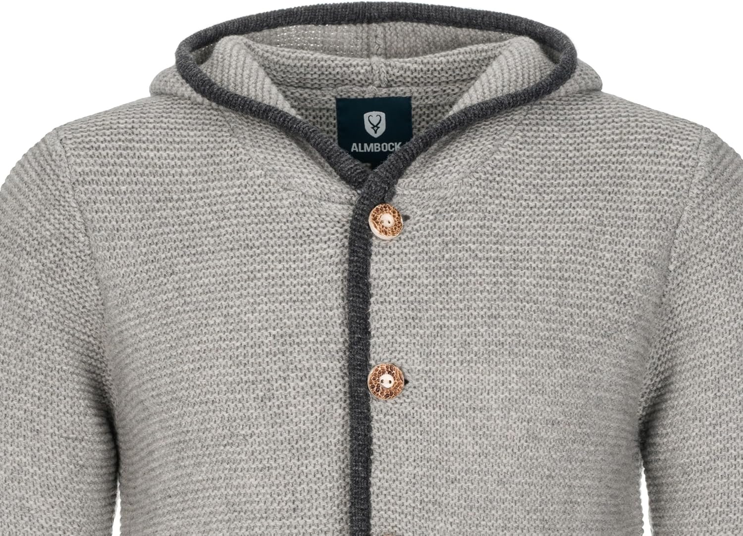 Herren Kostümjacke mit Hood - Kostüm Hoodie für Männer in Schwarz / Anthrazit und Grau und Braun - Traditionelle Strickjacke in S, M, L, XL, XXL, XXXL