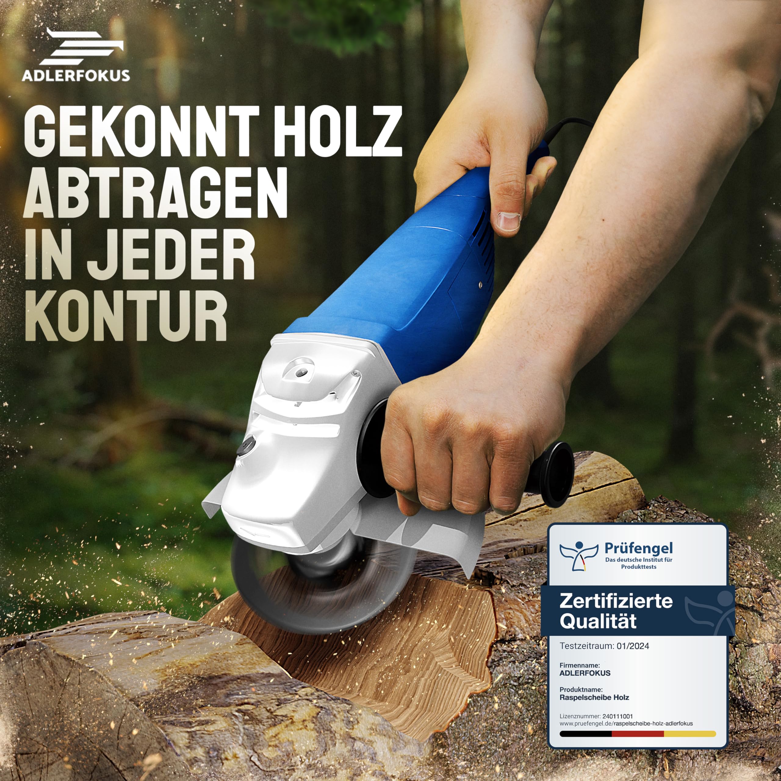 Holz Schleifscheibe 125mm Winkelschleifer [EXTRA SCHARF] | Flexscheibe für Holz - Wurzelfräse - Lackfräse - Baumstumpffräse - Raspelscheibe - Schleifen mit einer Flex Schleifscheibe