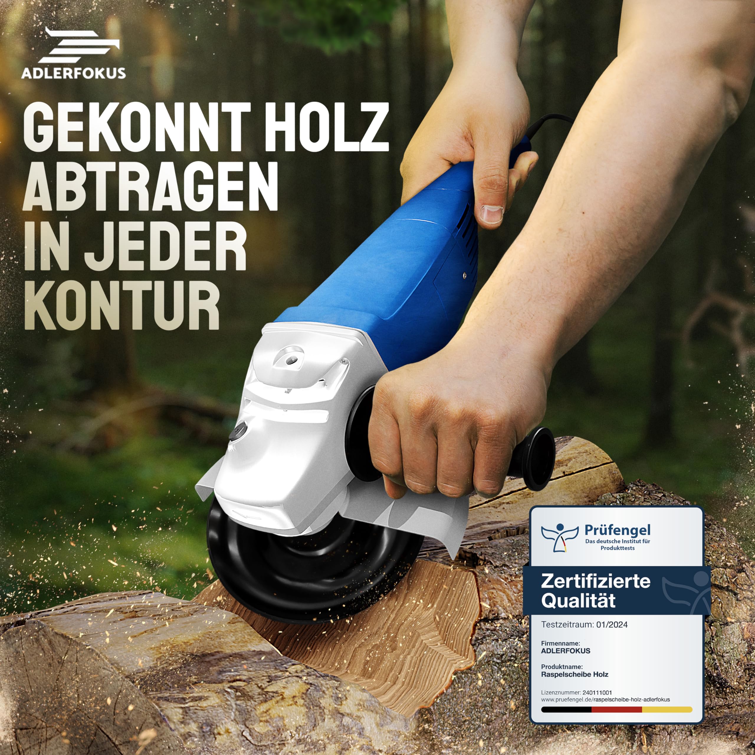 Holz Schleifscheibe 125mm Winkelschleifer [EXTRA SCHARF] | Flexscheibe für Holz - Wurzelfräse - Lackfräse - Baumstumpffräse - Raspelscheibe - Schleifen mit einer Flex Schleifscheibe