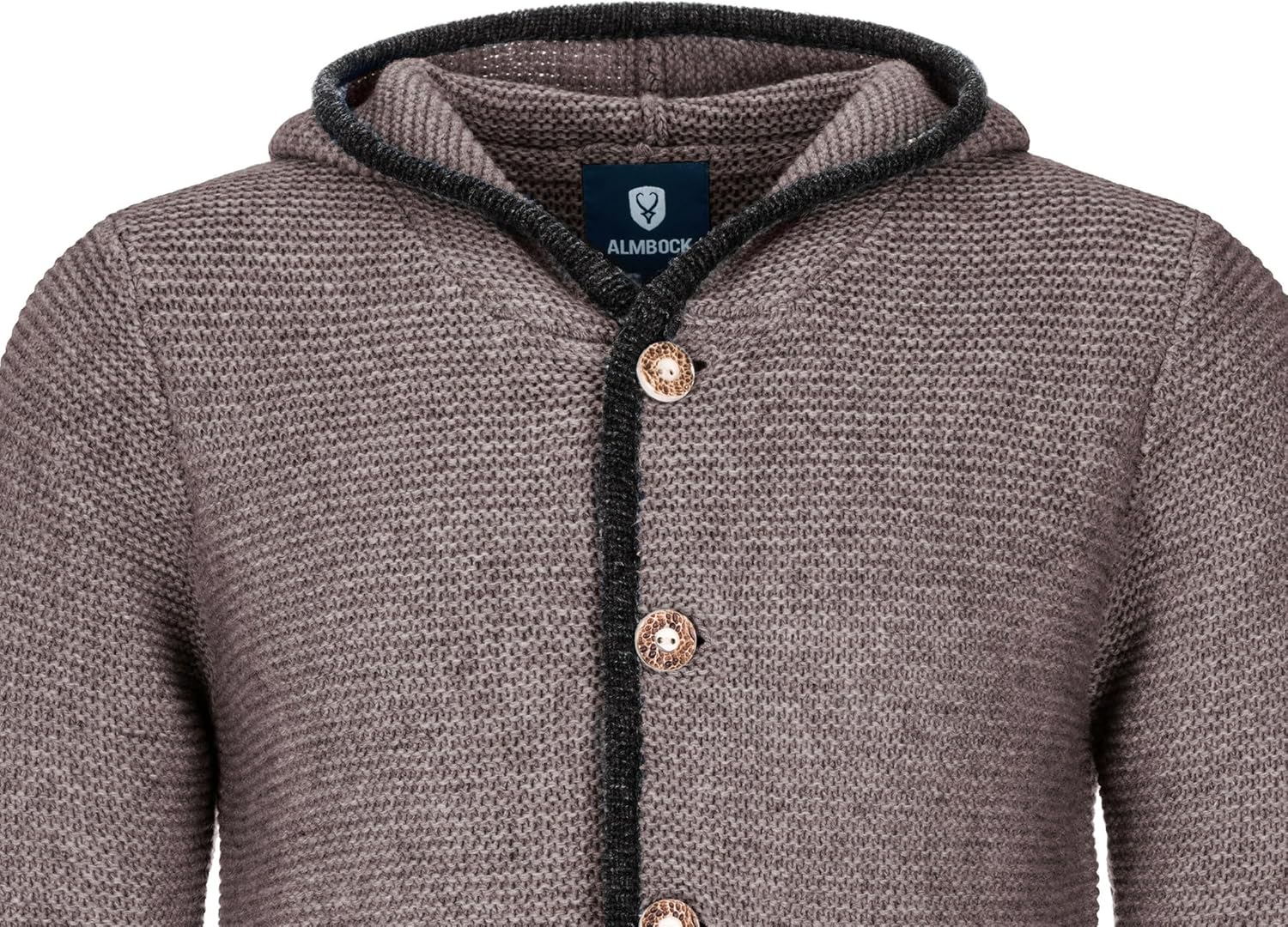 Herren Kostümjacke mit Hood - Kostüm Hoodie für Männer in Schwarz / Anthrazit und Grau und Braun - Traditionelle Strickjacke in S, M, L, XL, XXL, XXXL
