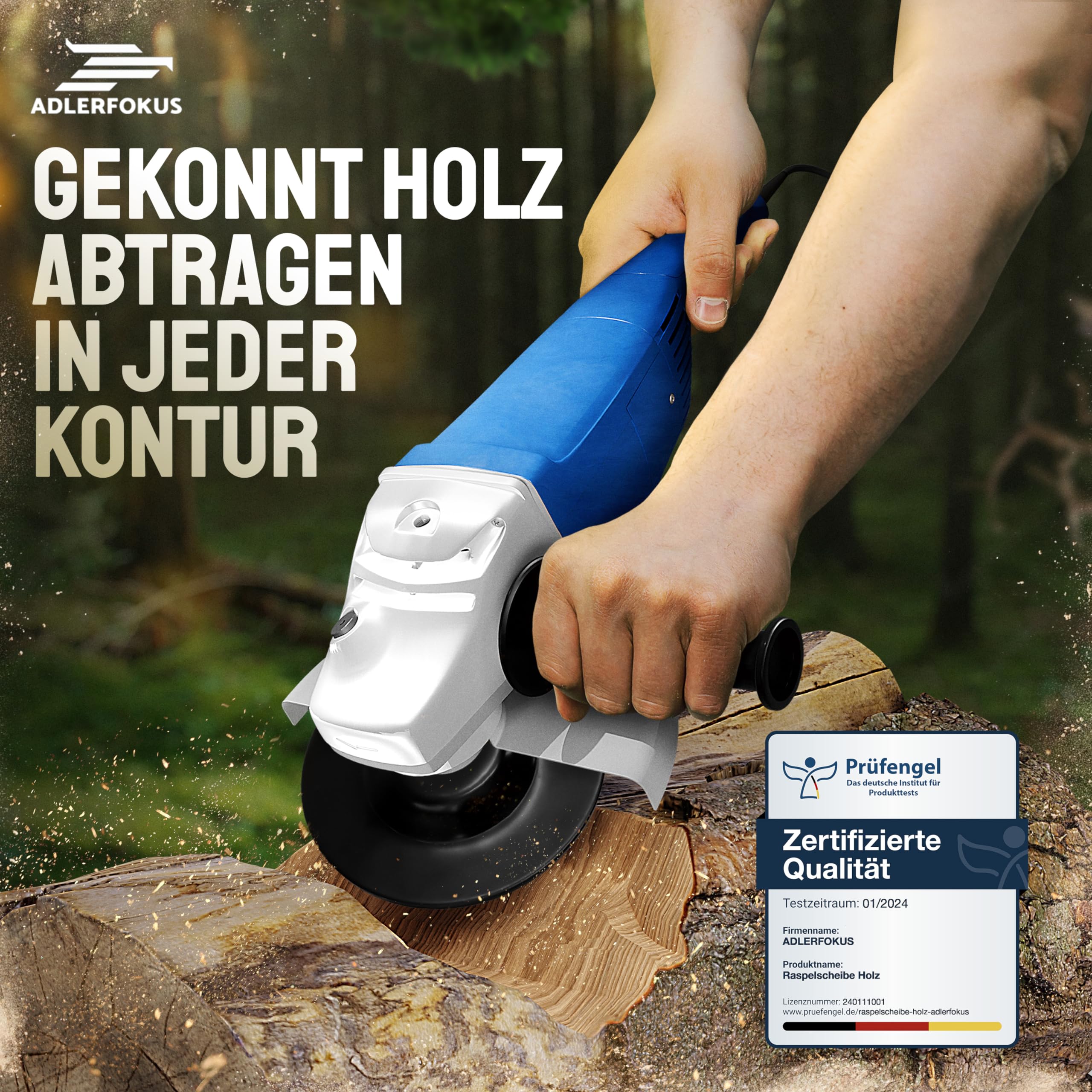 Holz Schleifscheibe 125mm Winkelschleifer [EXTRA SCHARF] | Flexscheibe für Holz - Wurzelfräse - Lackfräse - Baumstumpffräse - Raspelscheibe - Schleifen mit einer Flex Schleifscheibe